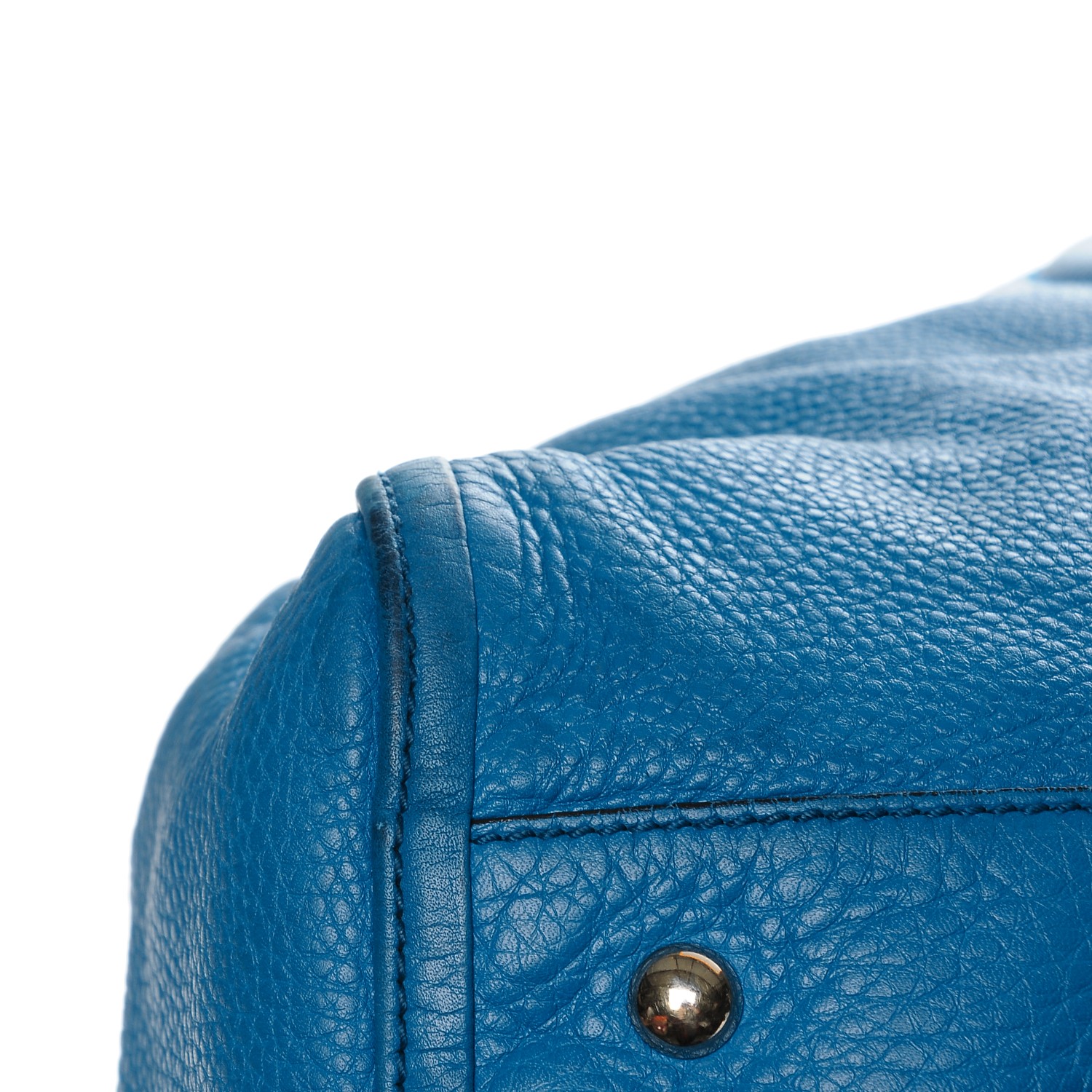 GUCCI Pebbled Calfskin Large Soho Shoulder Bag Riviera Blue 212230