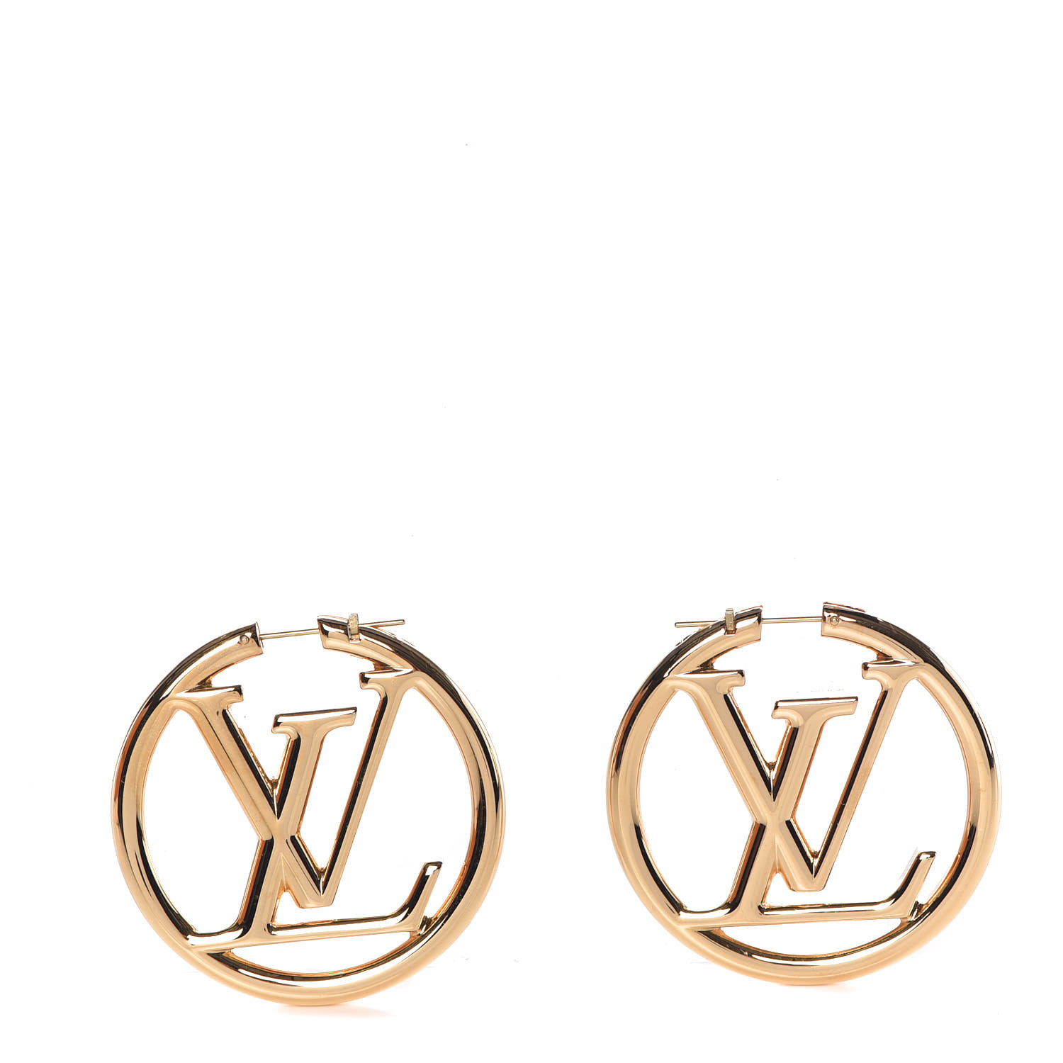 LOUIS VUITTON Louise Hoop Earrings Gold 378862