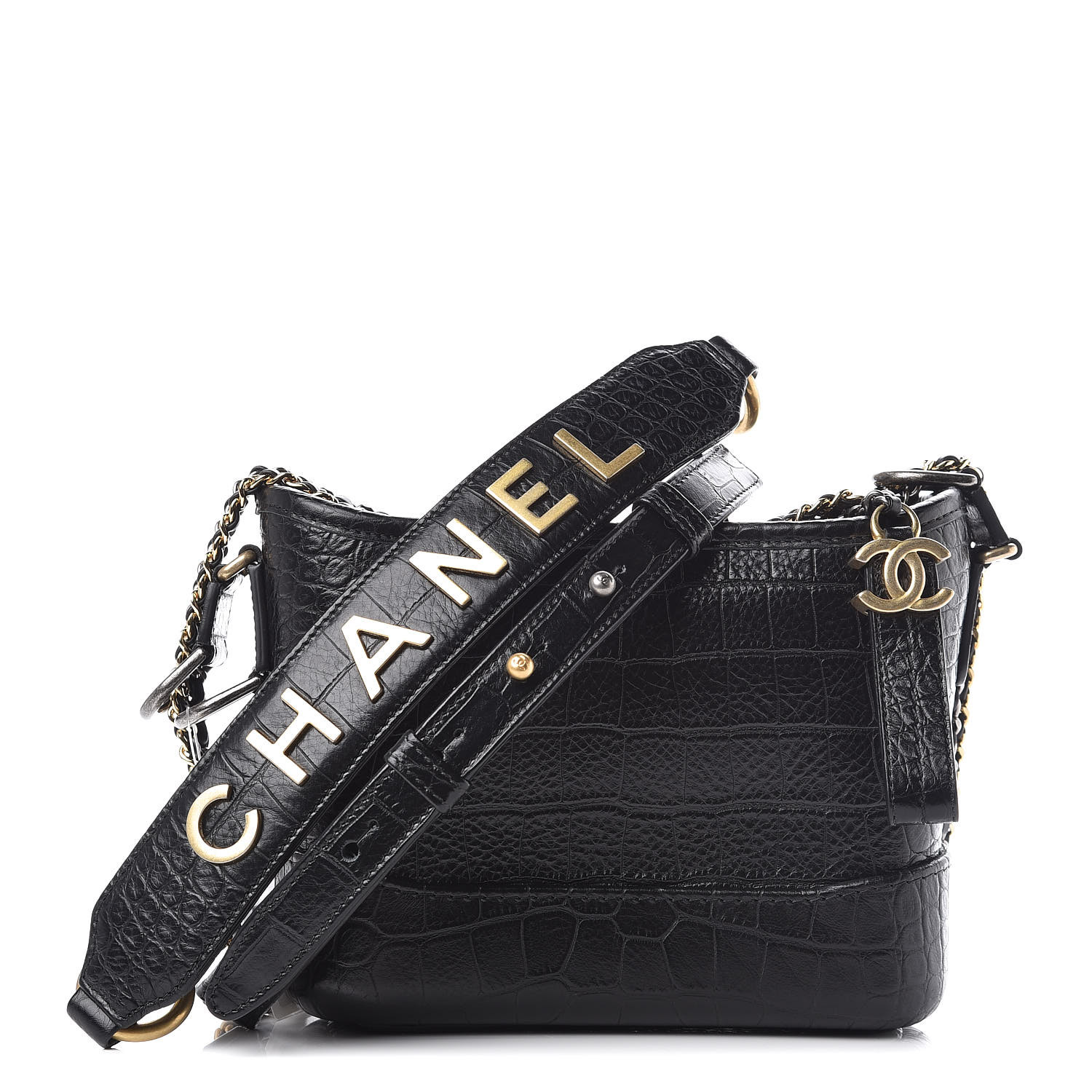 chanel gabrielle croc embossed price