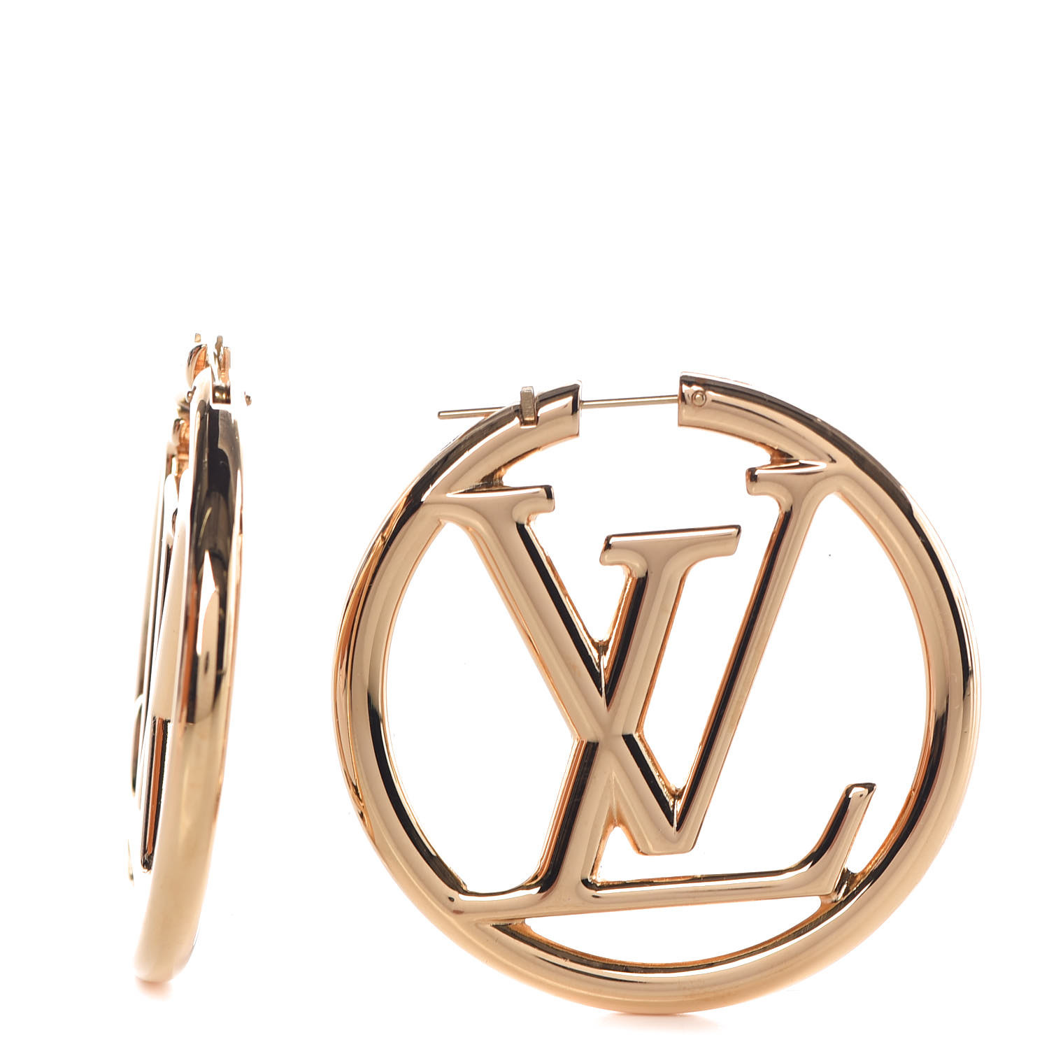 LOUIS VUITTON Louise Hoop Earrings Gold 378862