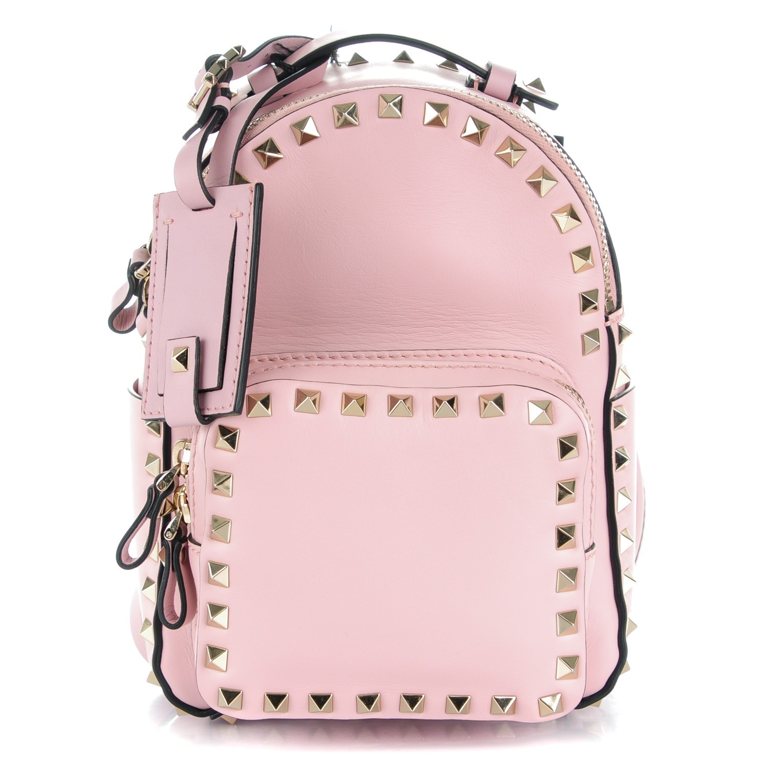 VALENTINO Calfskin Mini Rockstud Backpack Light Pink 151764