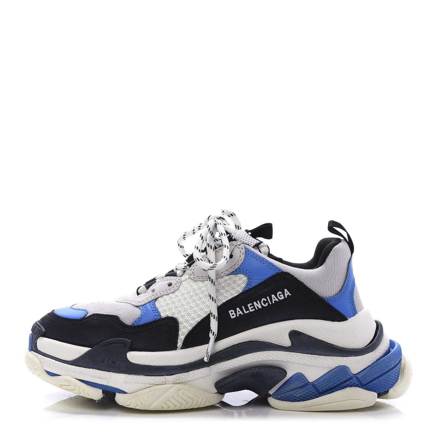 mytologi lov Kollega BALENCIAGA Calfskin Mesh Mens Triple S Trainers Sneakers 39 Black Bleu  White 605082 | FASHIONPHILE