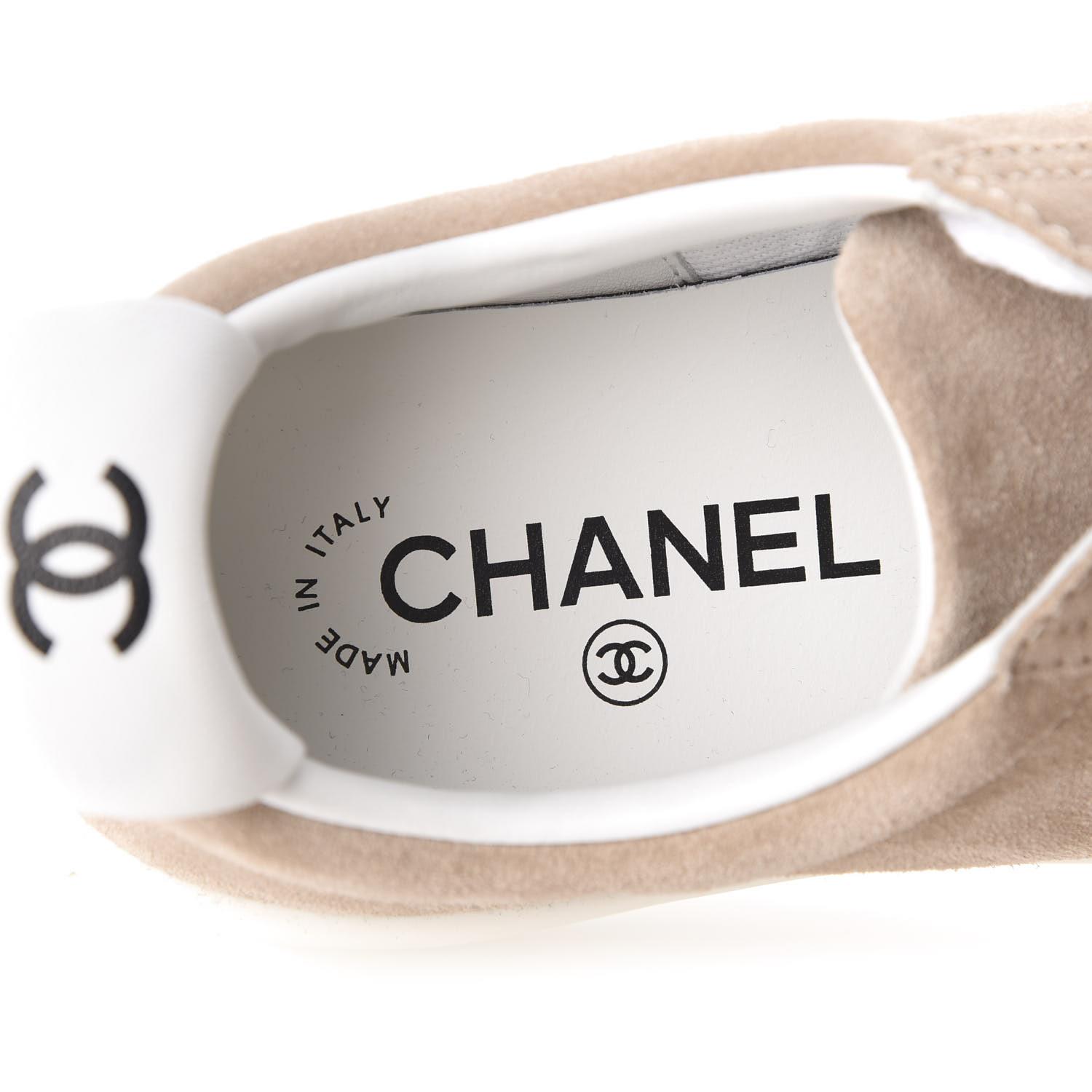 chanel calfskin womens logo sneakers
