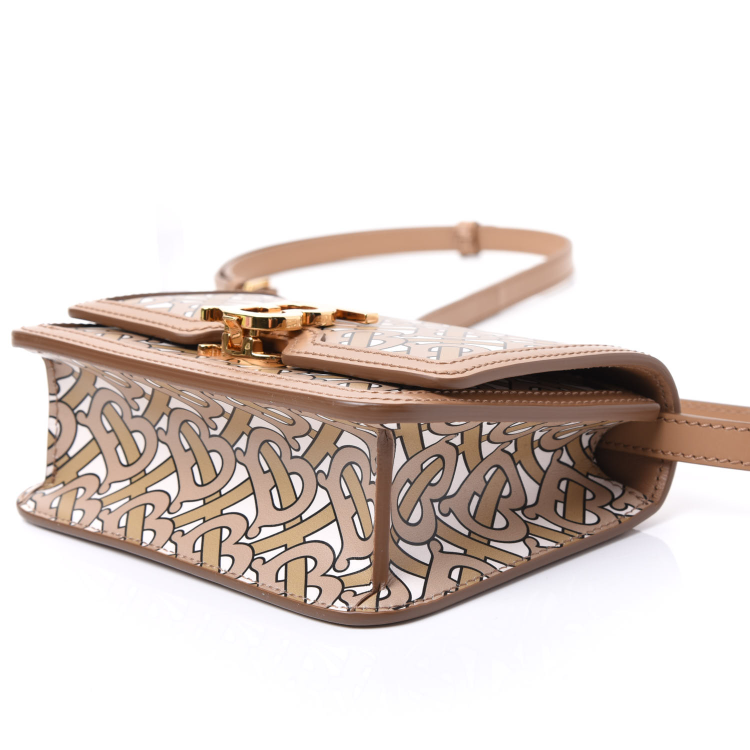beige ri monogram cross body bolsa