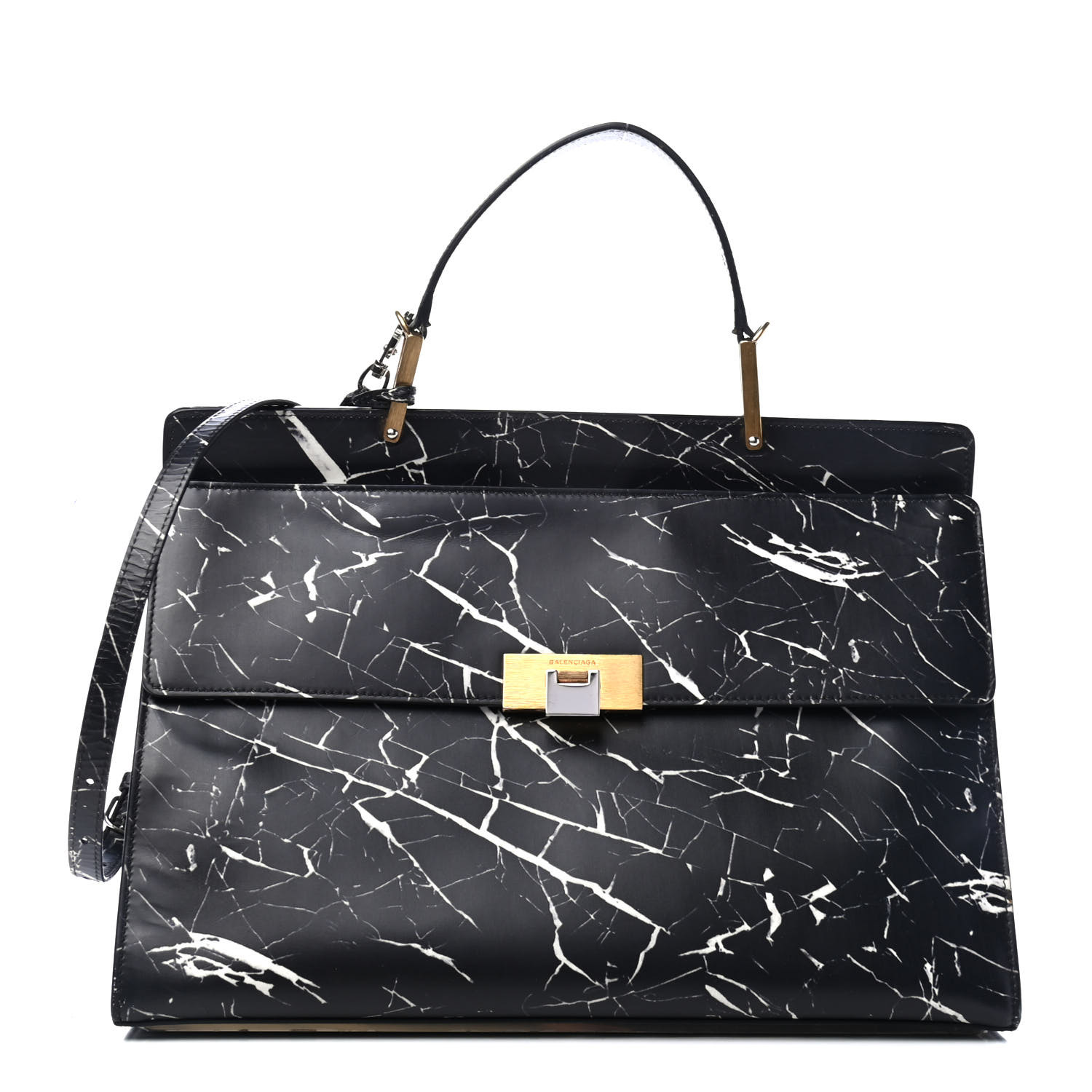 White Gold Marble Womens Classy Satchel Handbag Handbag With shoulder Strap Crossbody Bag 