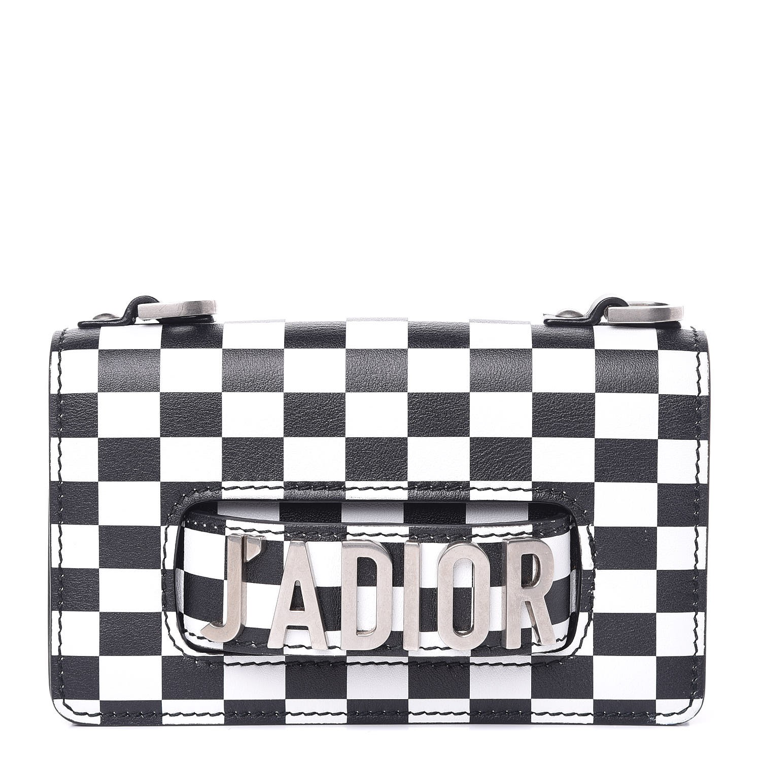 black and white checkered purse dior