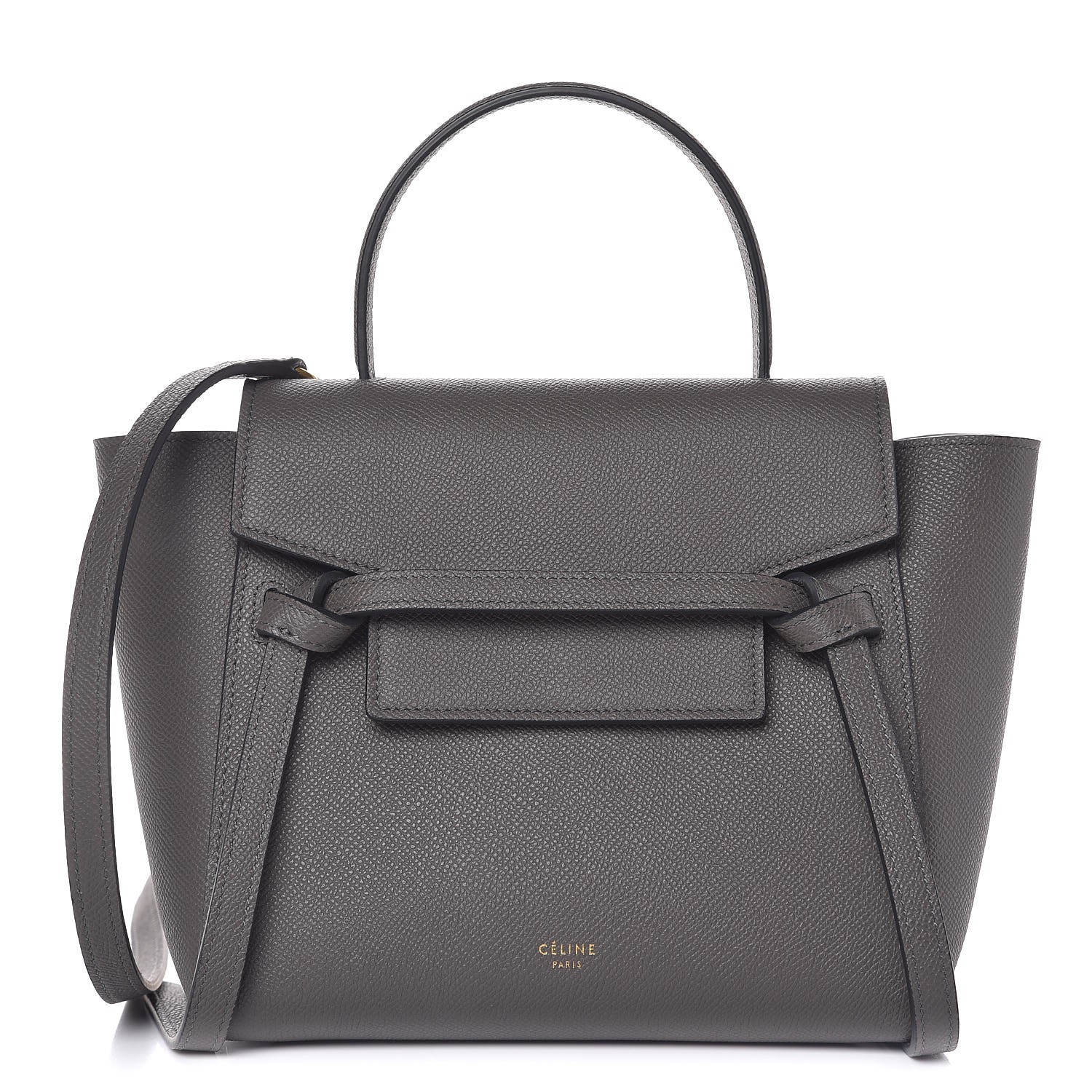 CELINE Grained Calfskin Nano Belt Bag Grey 285767