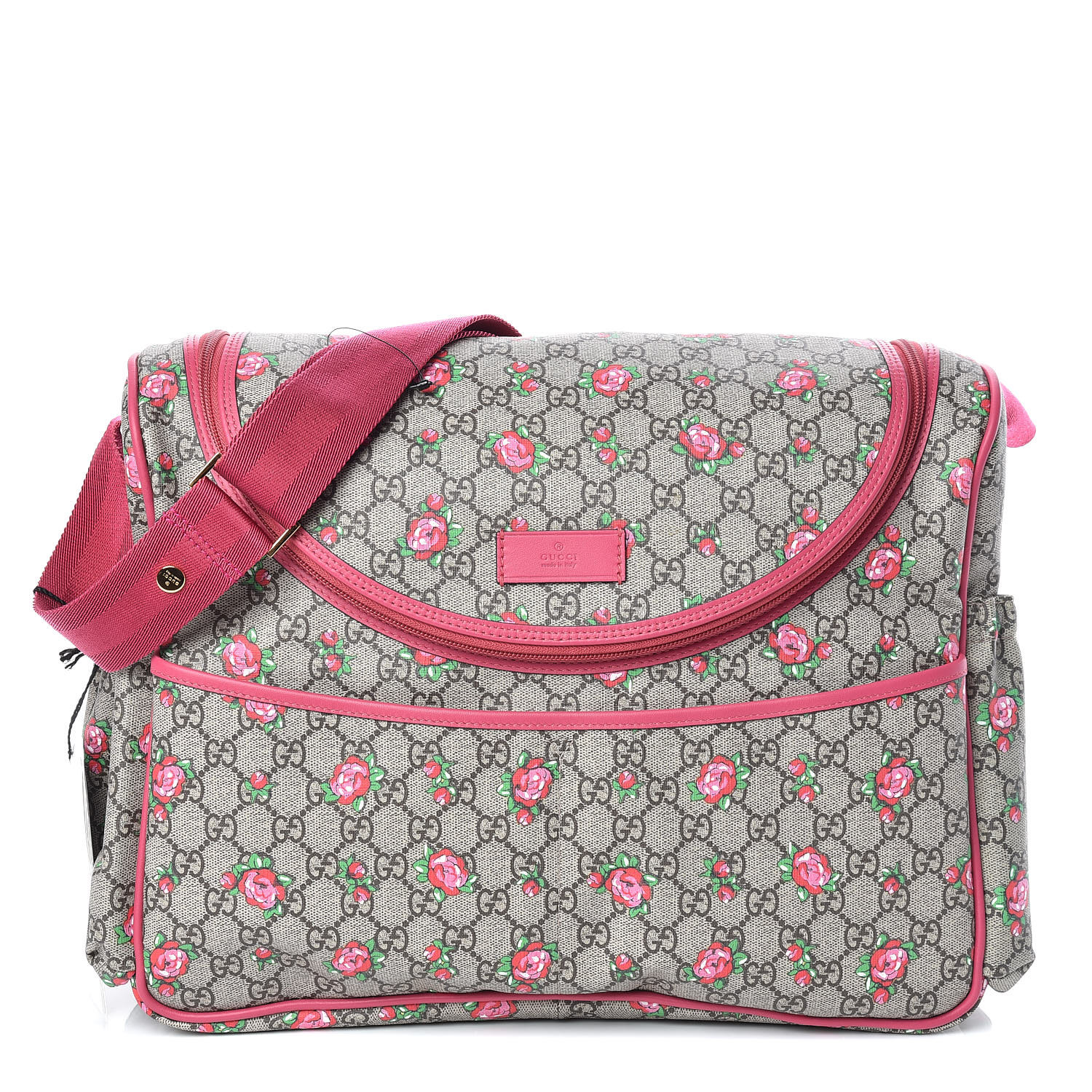 Gucci Gg Supreme Monogram Rose Bud Diaper Bag Pink 400564