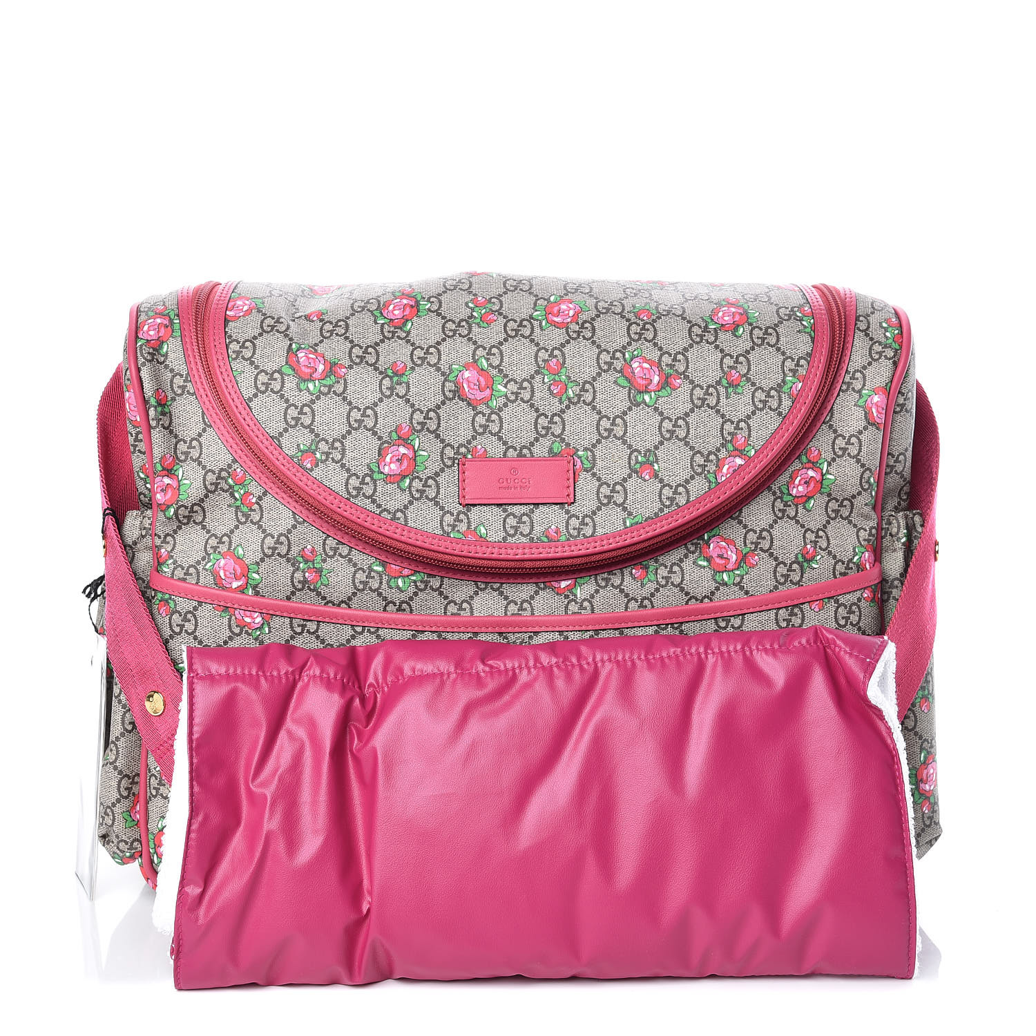 GUCCI GG Supreme Monogram Rose Bud Diaper Bag Pink 400564