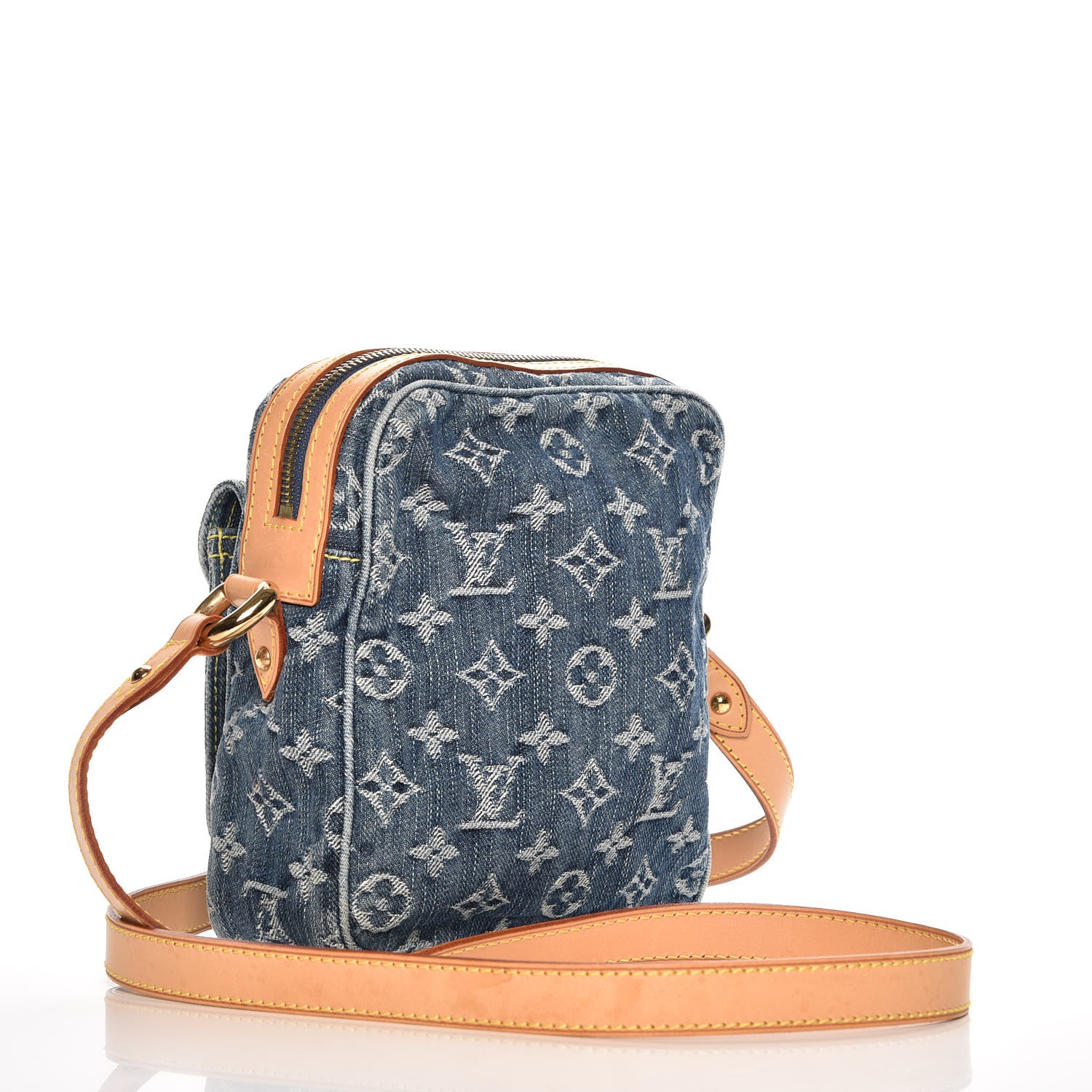 LOUIS VUITTON Denim Camera Bag Blue 230190