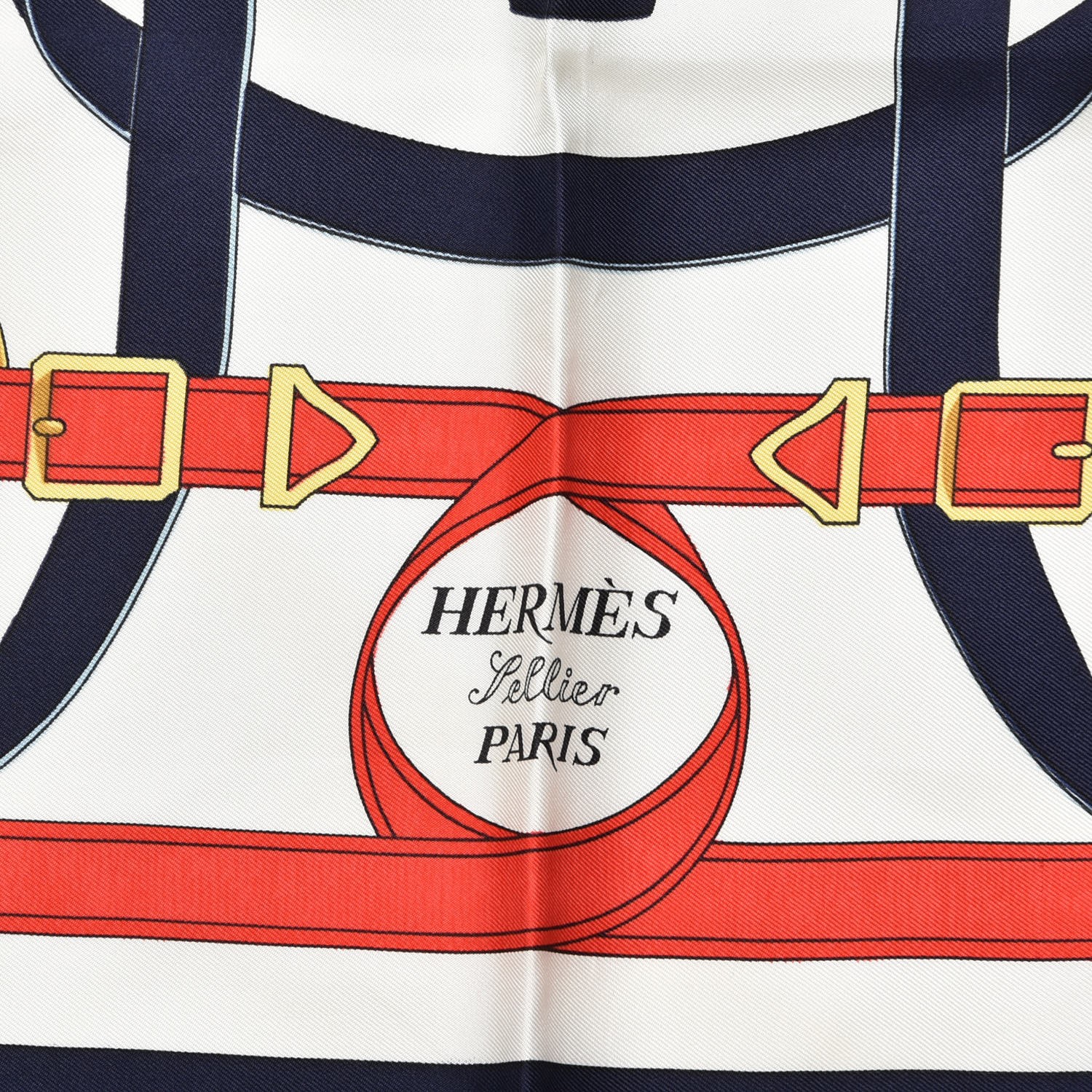 HERMES Silk Eperon D'Or Scarf 90 218830
