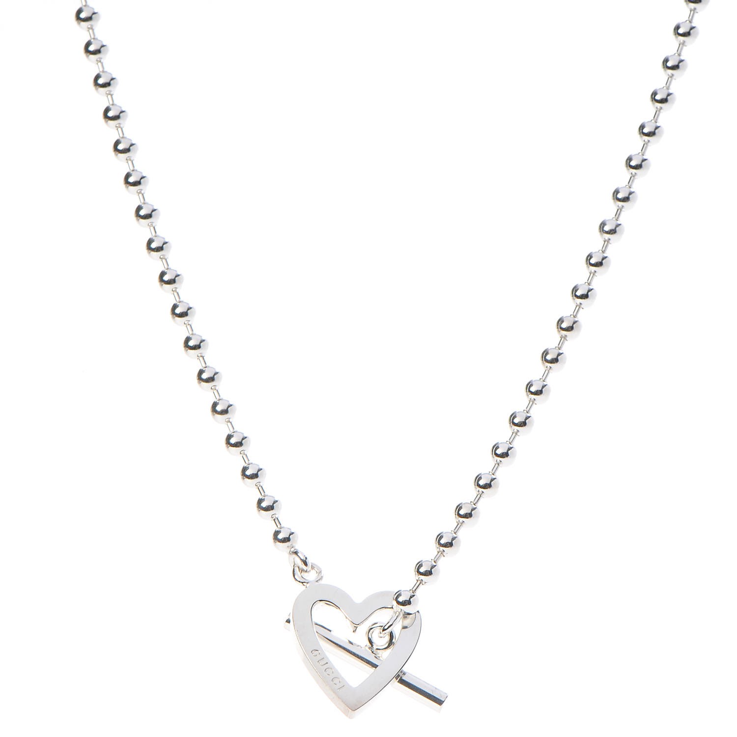 gucci heart toggle necklace