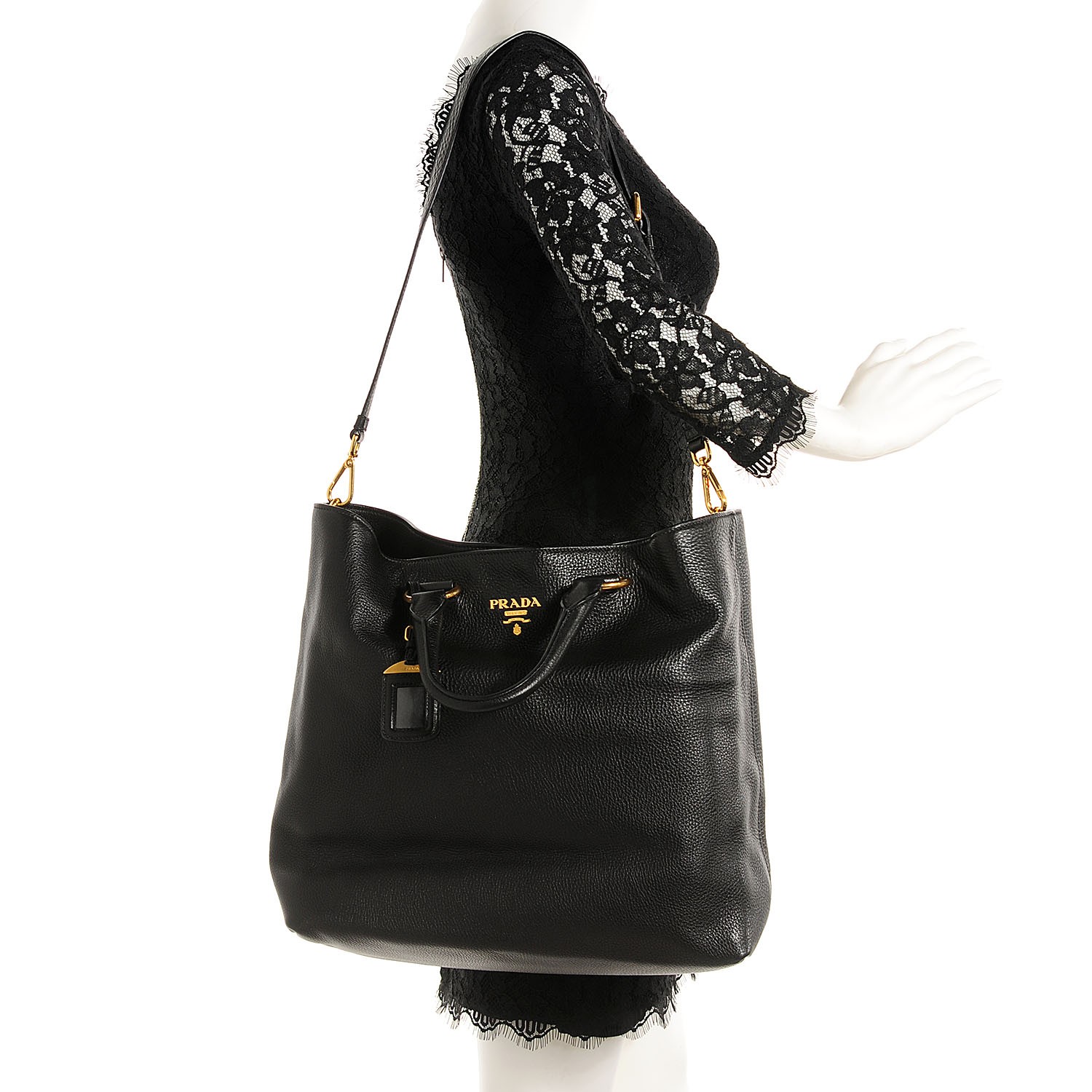 prada shopping bag vitello daino