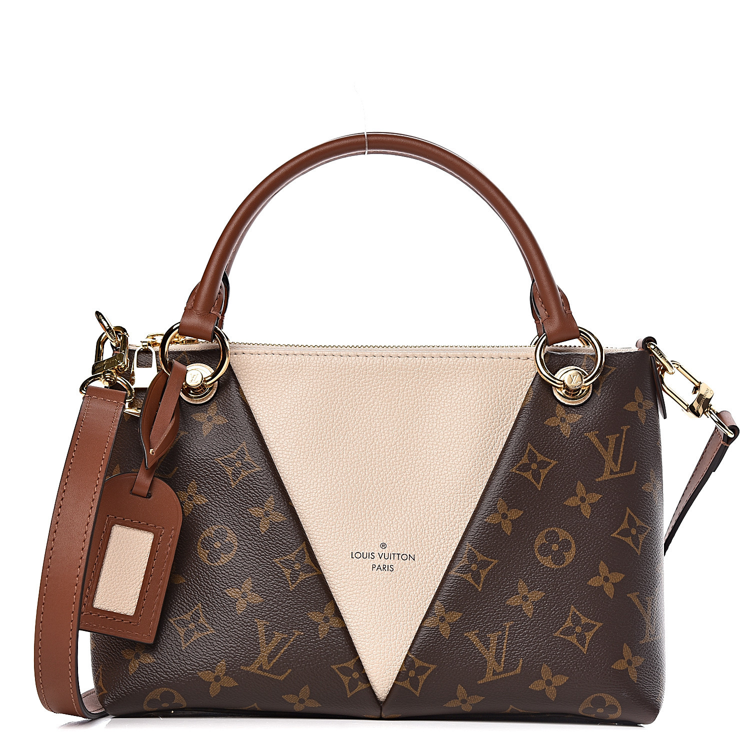 LOUIS VUITTON Monogram V Tote BB Creme 481998 | FASHIONPHILE