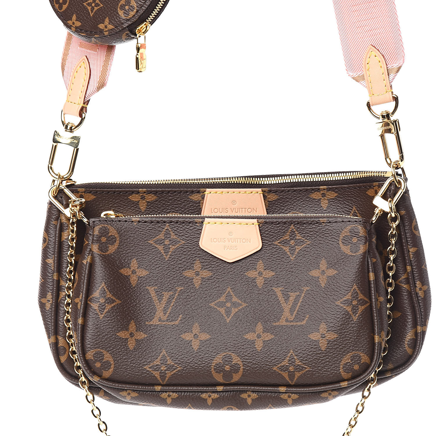 LOUIS VUITTON Monogram Multi Pochette Accessories Rose Clair 527056