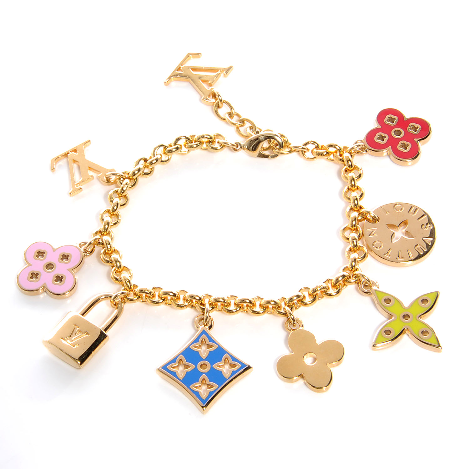 Louis Vuitton Multicolor Chain Bracelet Charms | semashow.com