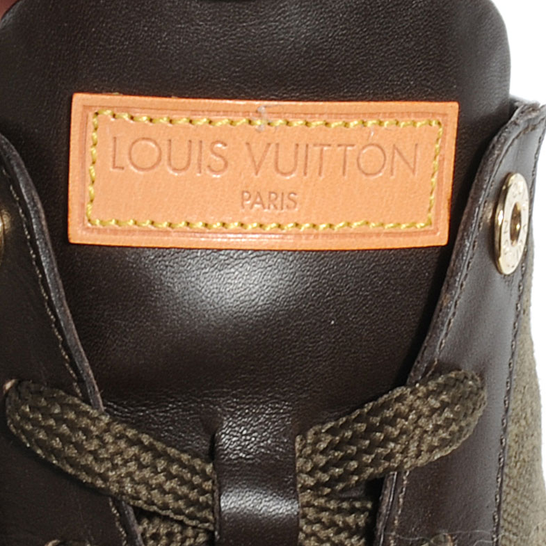 LOUIS VUITTON Mini Lin Monogram Sneakers Tennis Shoes 39 Khaki 56762