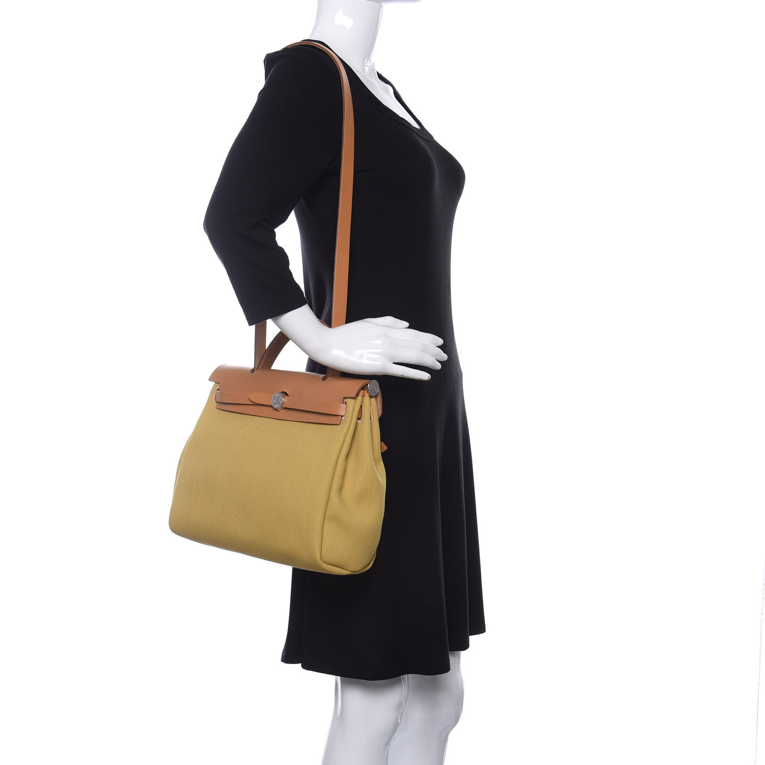 Hermes Military Toile Vache Hunter Herbag Zip Retourne 31 Pm Ginger Naturel Sable 7553 Fashionphile