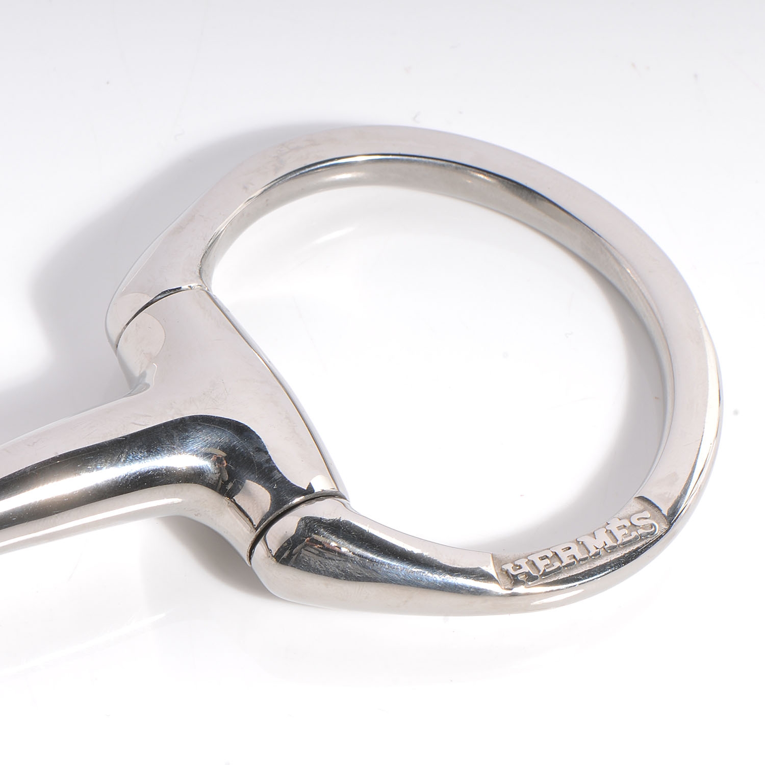 HERMES Silver Mors Scarf Ring 52356