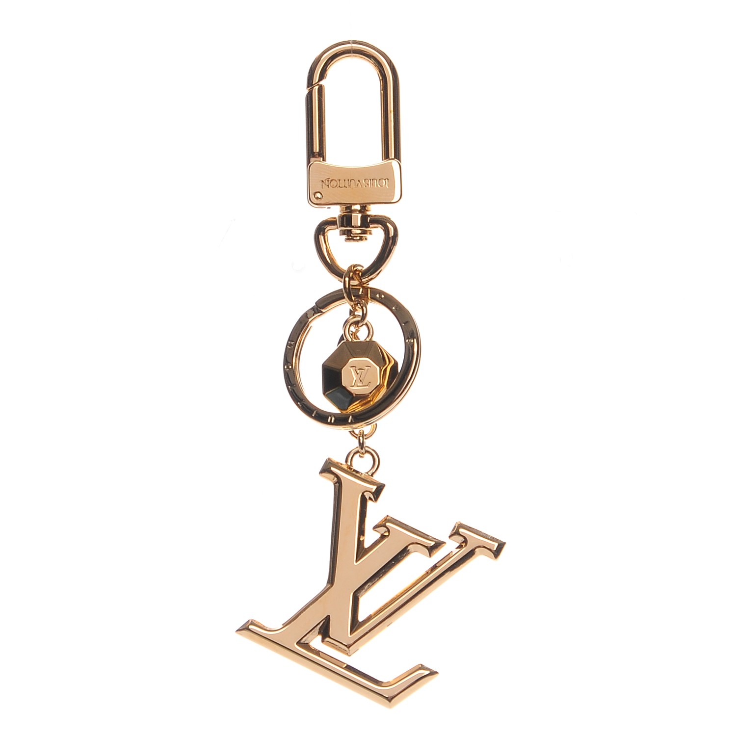 LOUIS VUITTON LV Facettes Bag Charm Key Holder Gold 214076