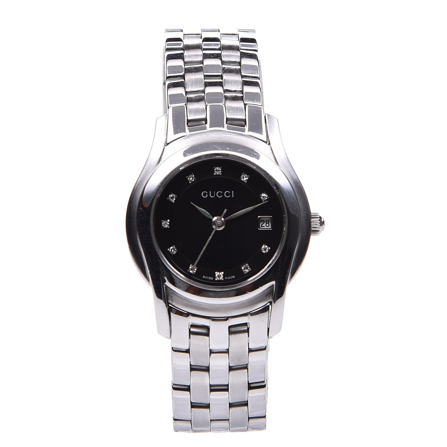 GUCCI Stainless Steel Diamond 27mm Small G Timeless Watch 5500L 279518