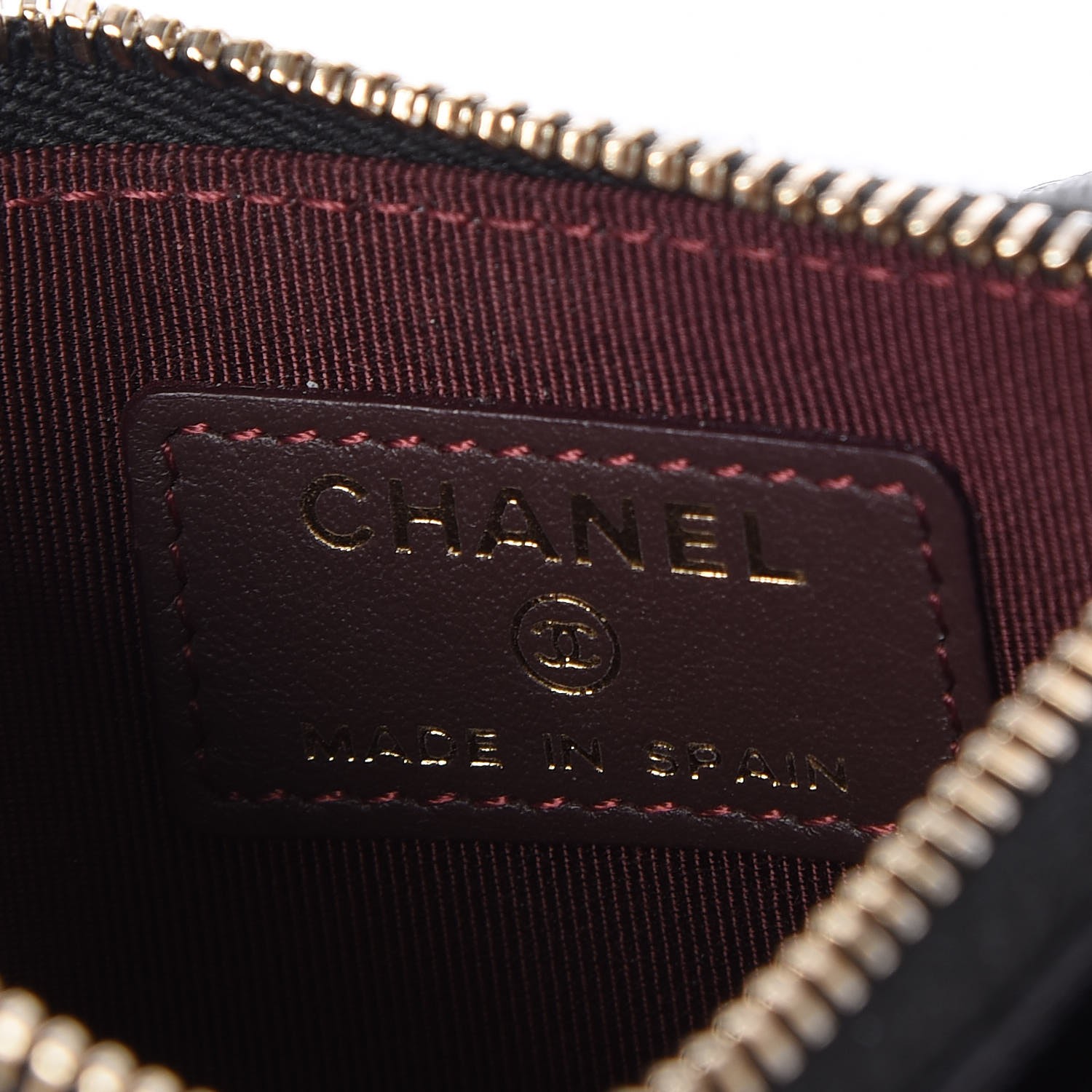 CHANEL Caviar Quilted CC Zip Card Holder Black 260625