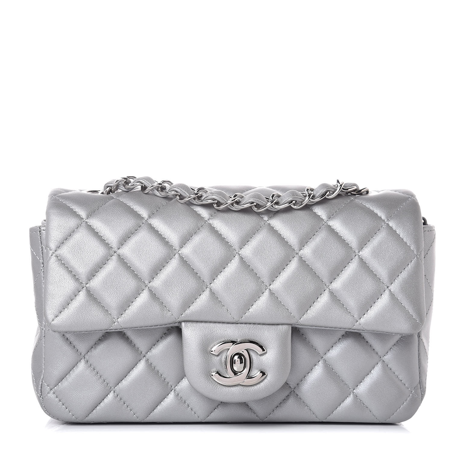 chanel mini flap silver