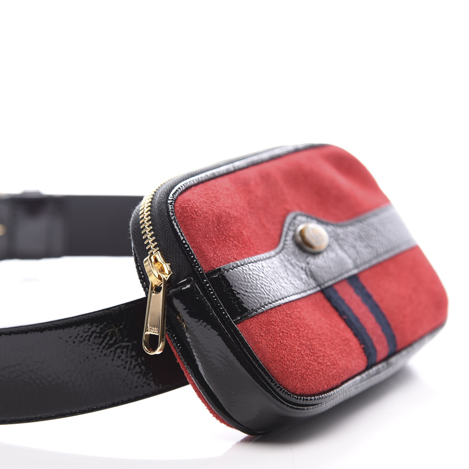 GUCCI Suede Small Ophidia Belt Bag 85 34 Hibiscus Red 557582