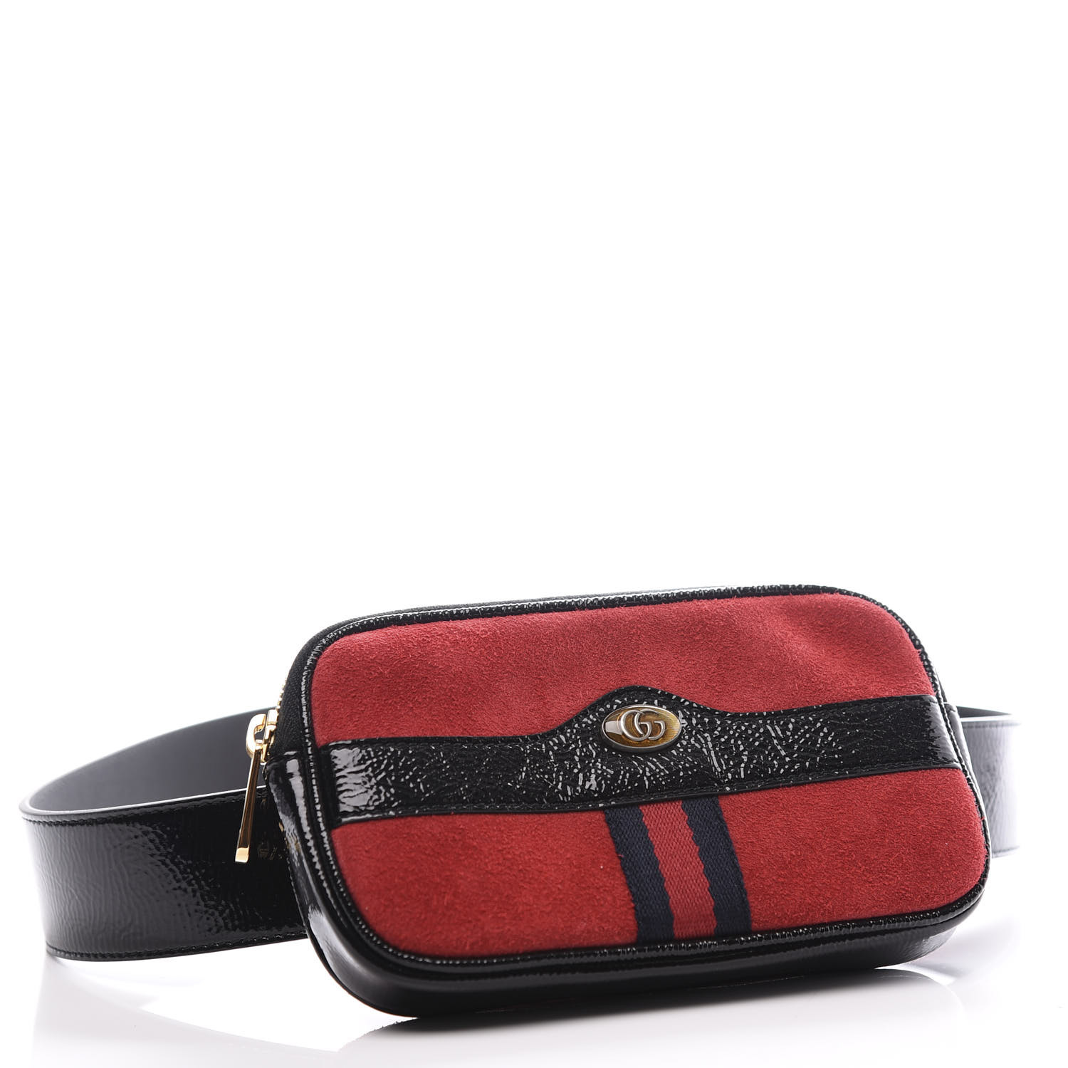 GUCCI Suede Small Ophidia Belt Bag 85 34 Hibiscus Red 557582