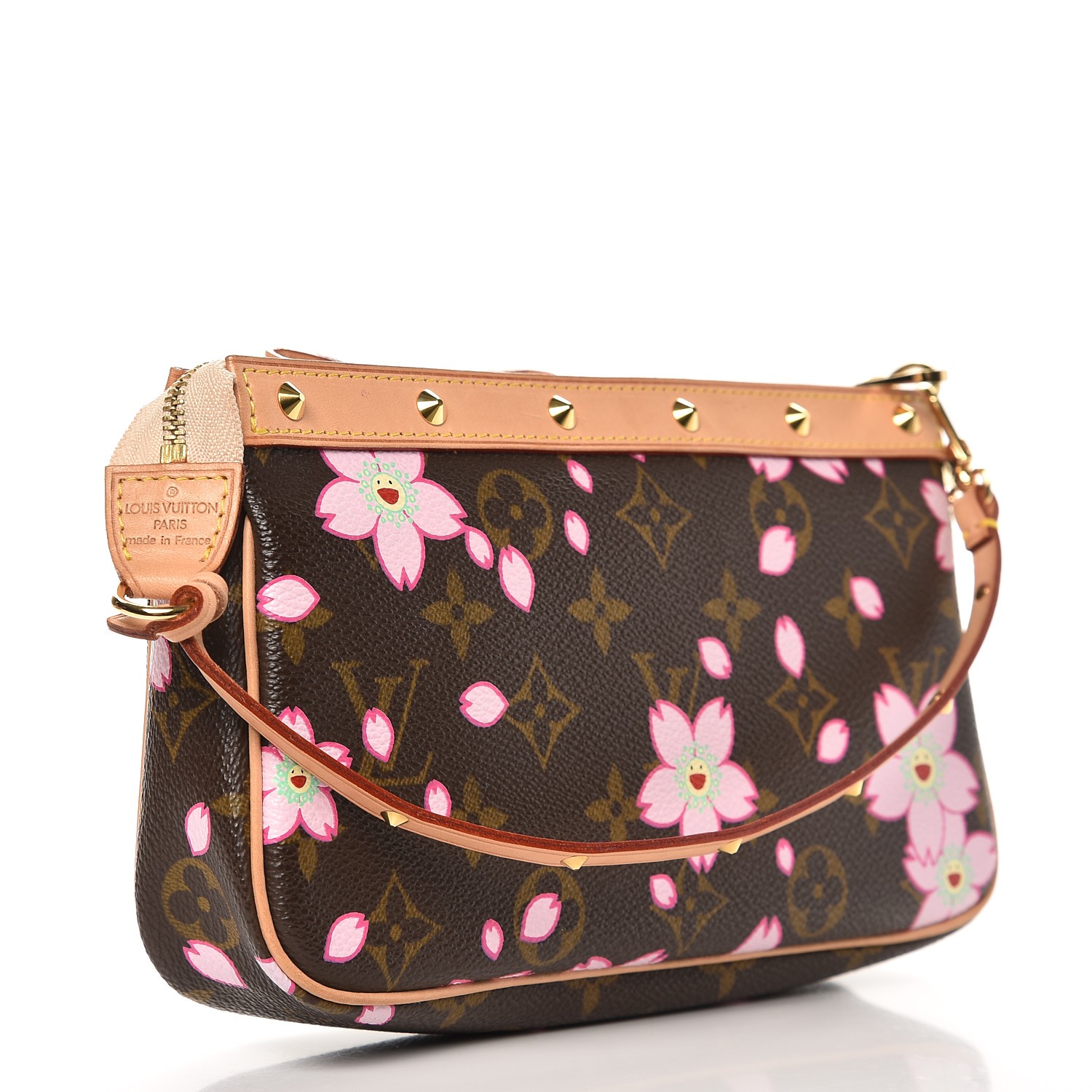 LOUIS VUITTON Monogram Cherry Blossom Pochette Accessories Brown 323805