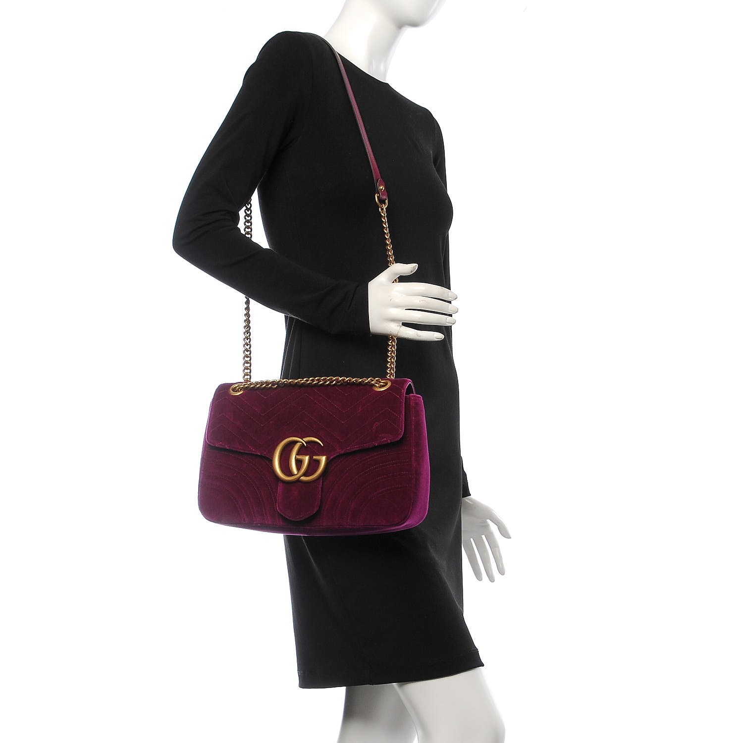 gg marmont velvet medium shoulder bag