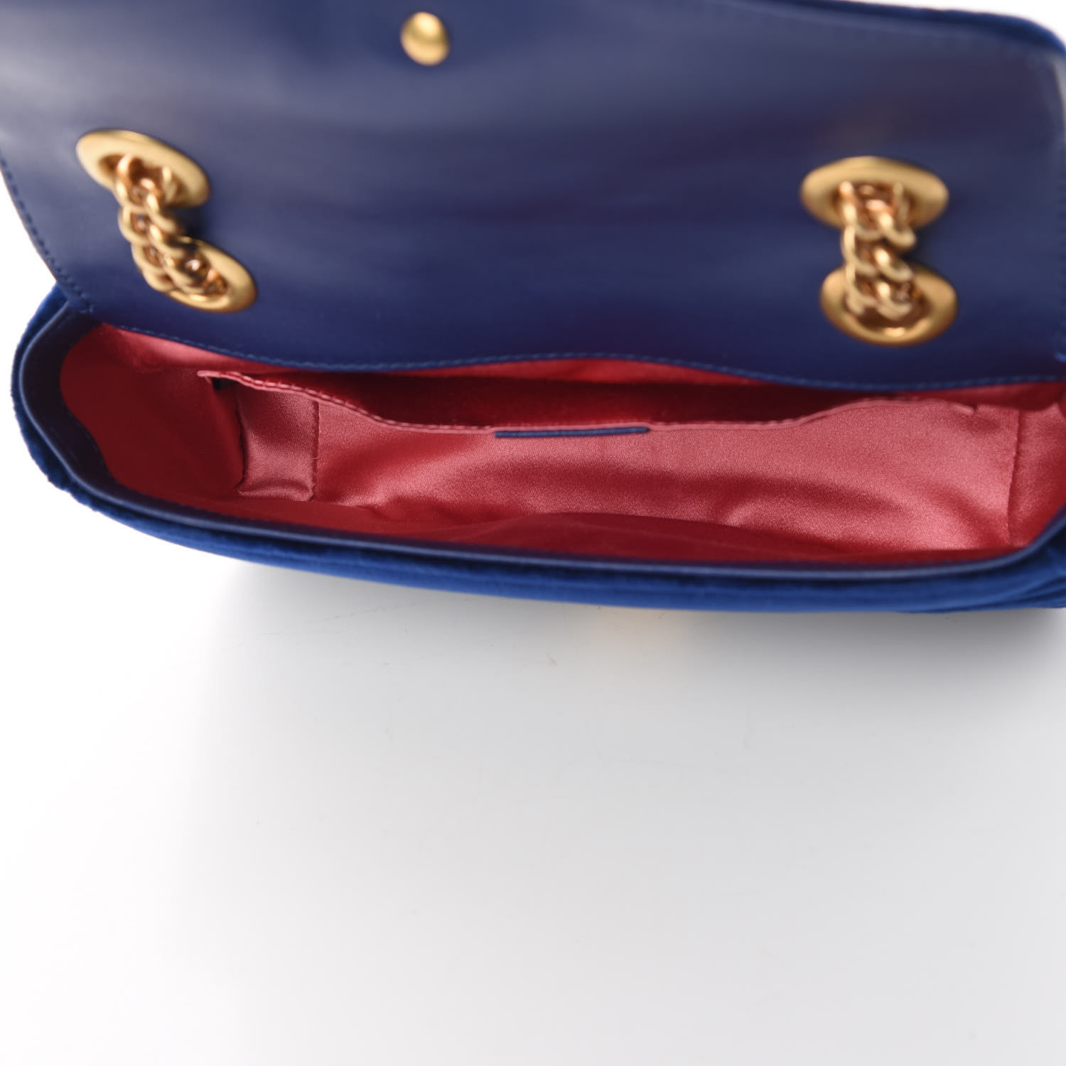GUCCI Velvet Matelasse Mini GG Marmont Shoulder Bag Cobalt Blue 374087