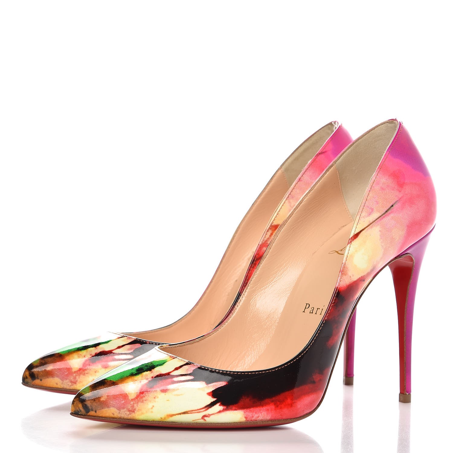 CHRISTIAN LOUBOUTIN Patent Pigalle Follies Tie Dye 100 Pumps 37.5 ... CHRISTIAN LOUBOUTIN Patent Pigalle Follies Tie Dye 100 Pumps 37.5 ...