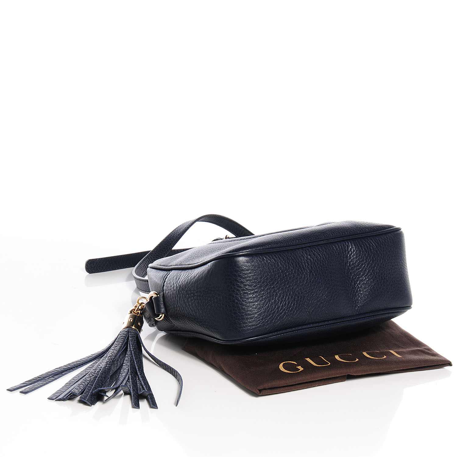 GUCCI Leather Small Soho Disco Bag Navy 72007