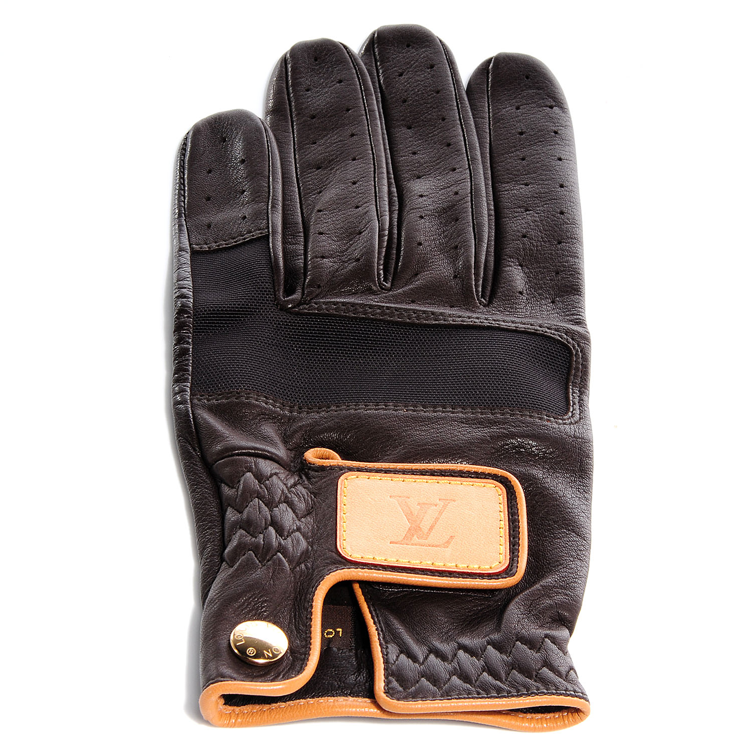 LOUIS VUITTON Lambskin Left Handed Golf Glove XL Brown 66107 | FASHIONPHILE