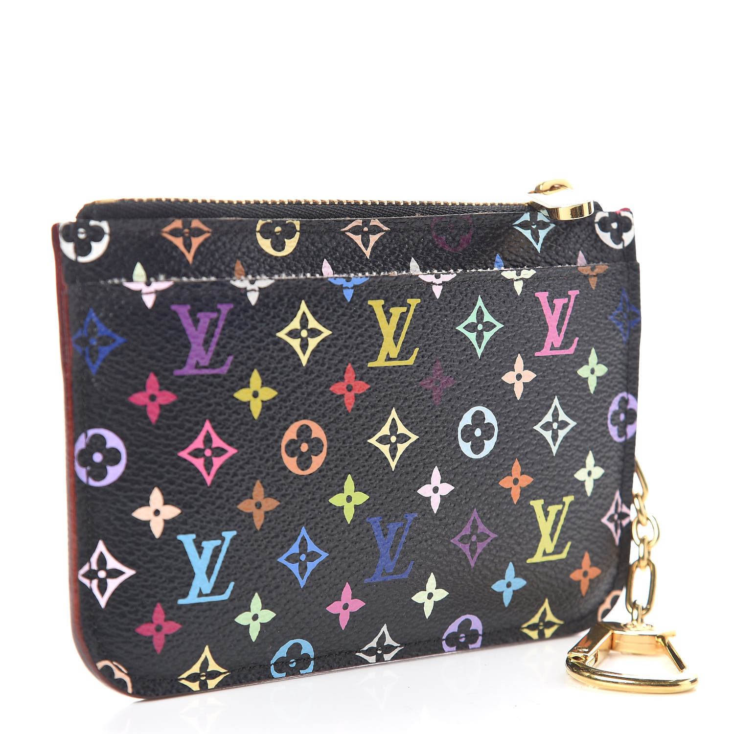 LOUIS VUITTON Monogram Multicolor Key Pouch Black Grenade 460106