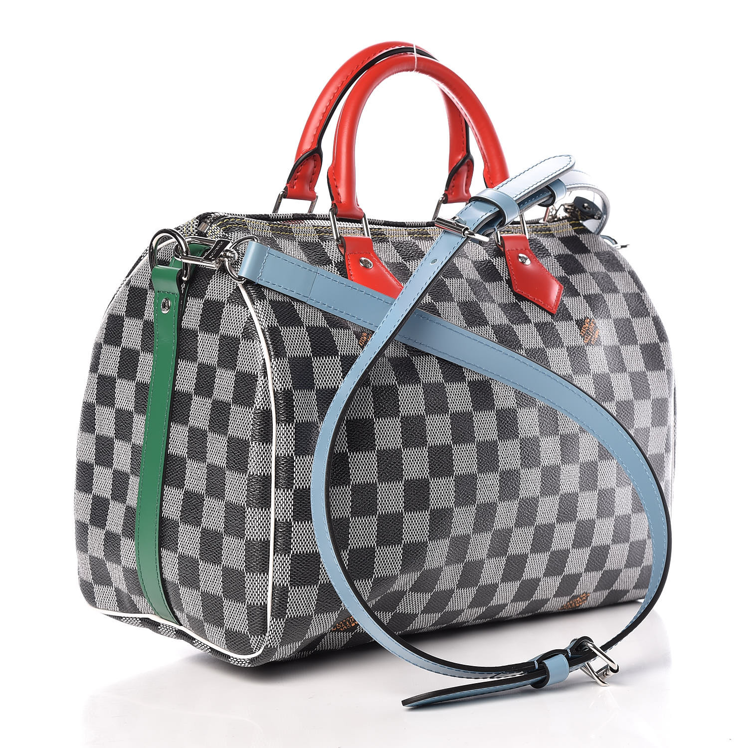 LOUIS VUITTON Damier Speedy Bandouliere 30 Black White 421123