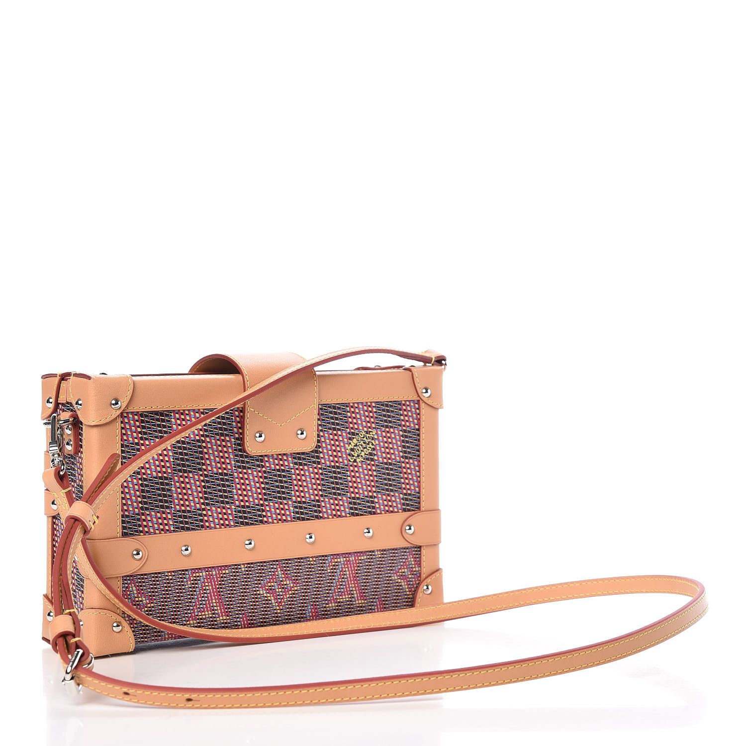 LOUIS VUITTON Monogram Damier Pop Print Petite Malle Pink 419838