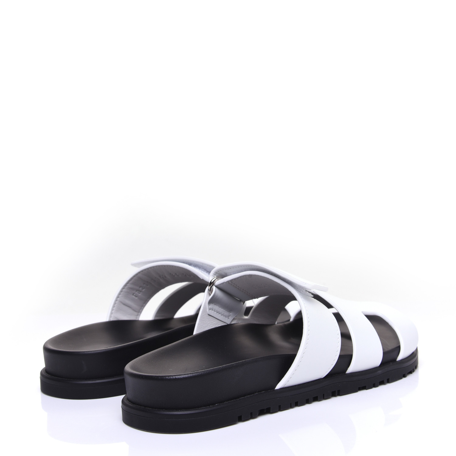 HERMES Calfskin Womens Chypre Sandals 36 White 712509 | FASHIONPHILE