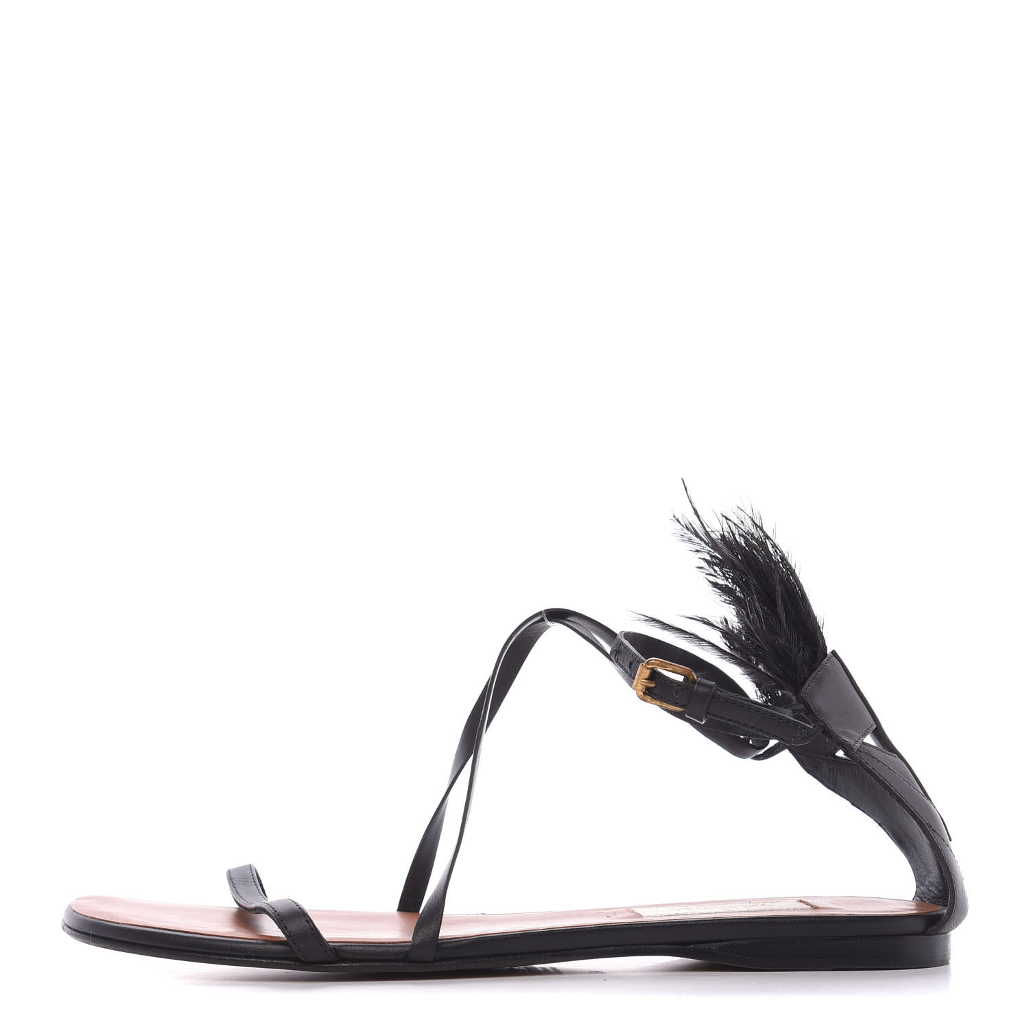 feather flat sandals