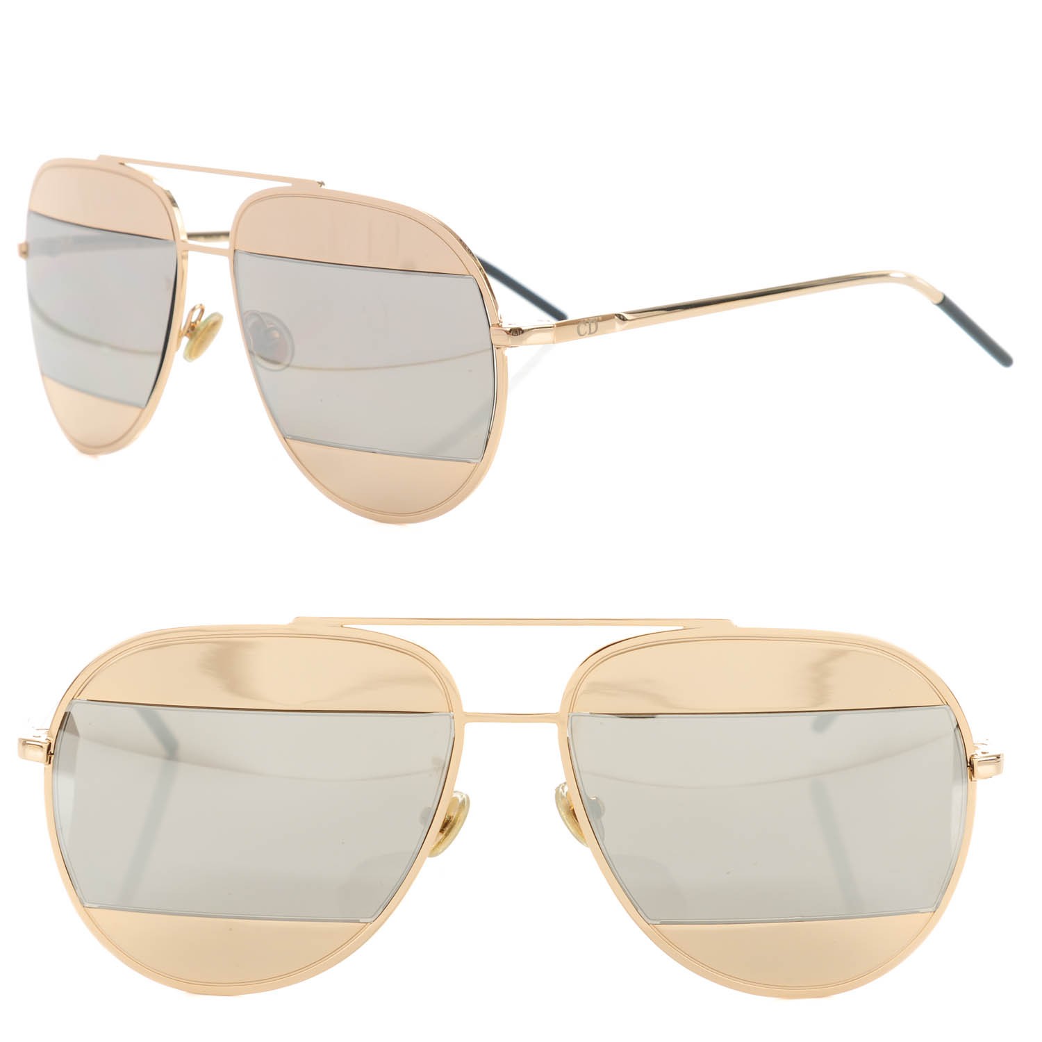 dior aviator sunglasses split