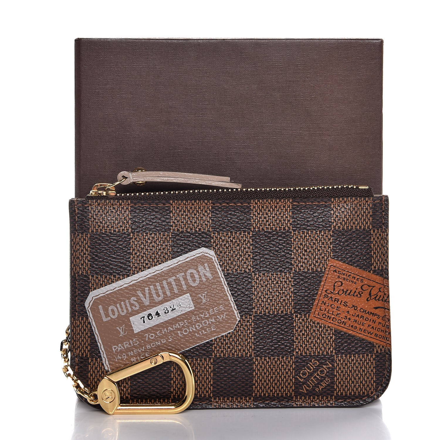 LOUIS VUITTON Damier Ebene Trunks and Bags Key Cles 320916