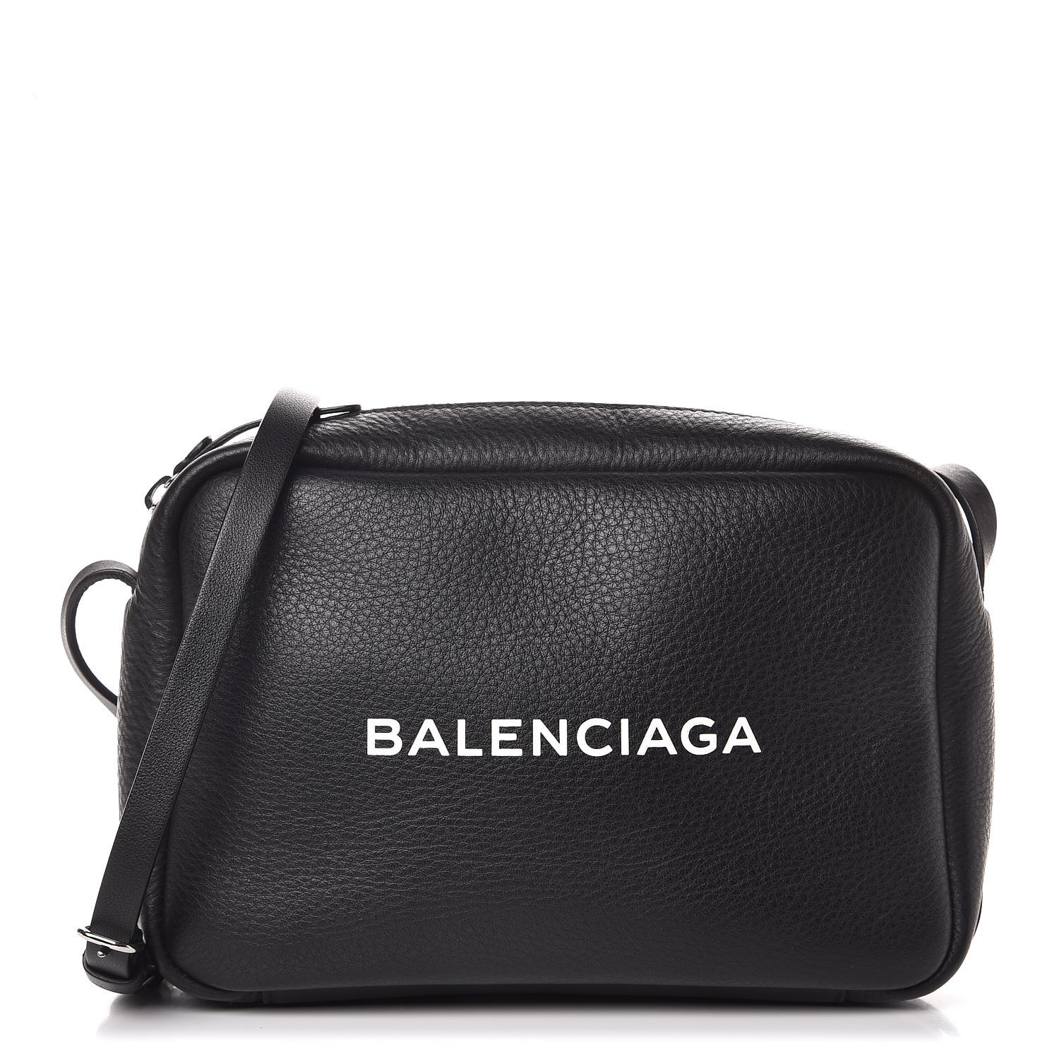 BALENCIAGA Calfskin Everyday Logo S Camera Bag Black 313645