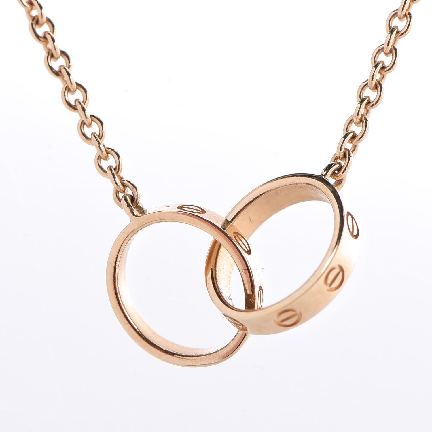 CARTIER 18K Yellow Gold Interlocking LOVE Necklace 342794 | FASHIONPHILE