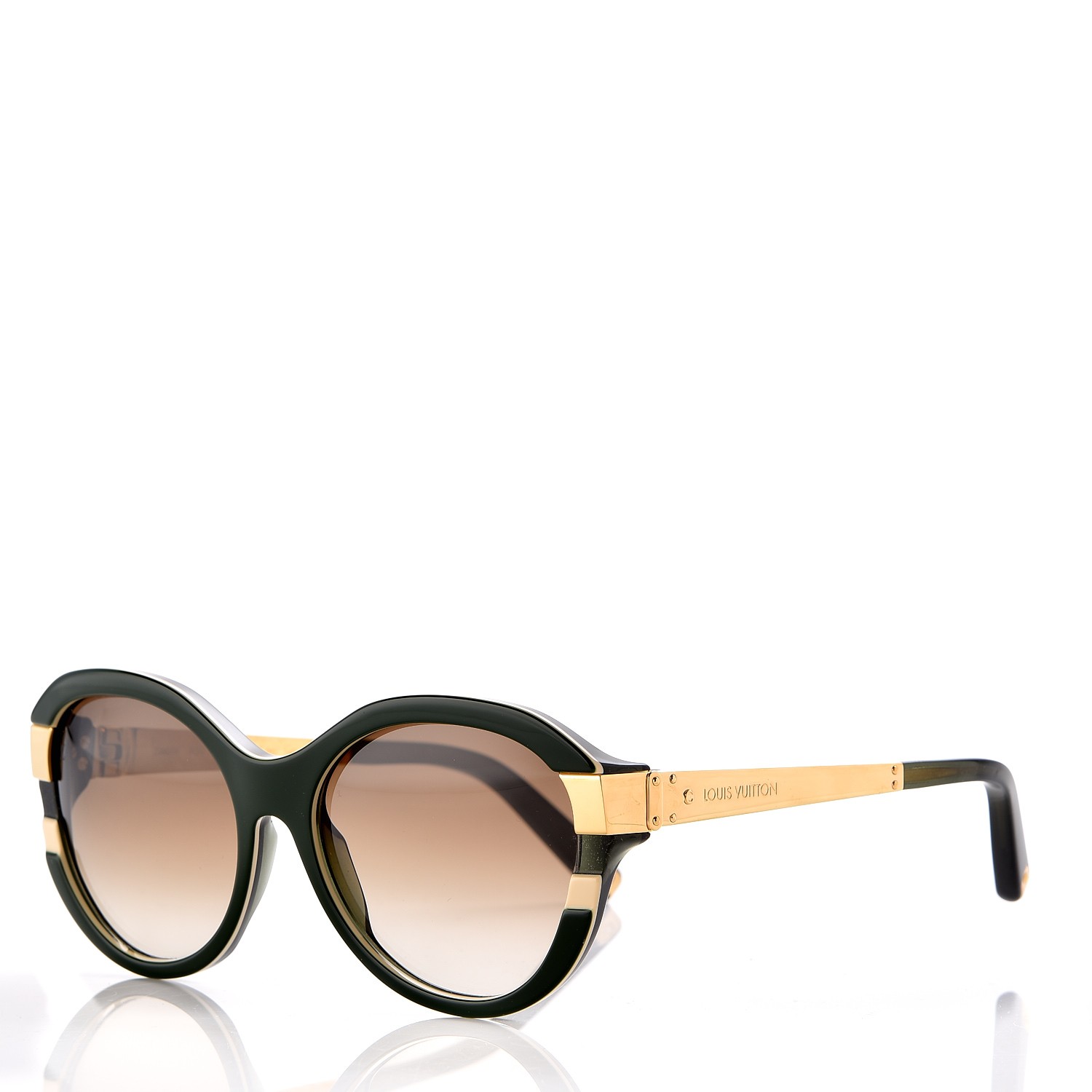 LOUIS VUITTON Petit Soupcon Cat Eye Sunglasses Brown/Gold Z0487W-US