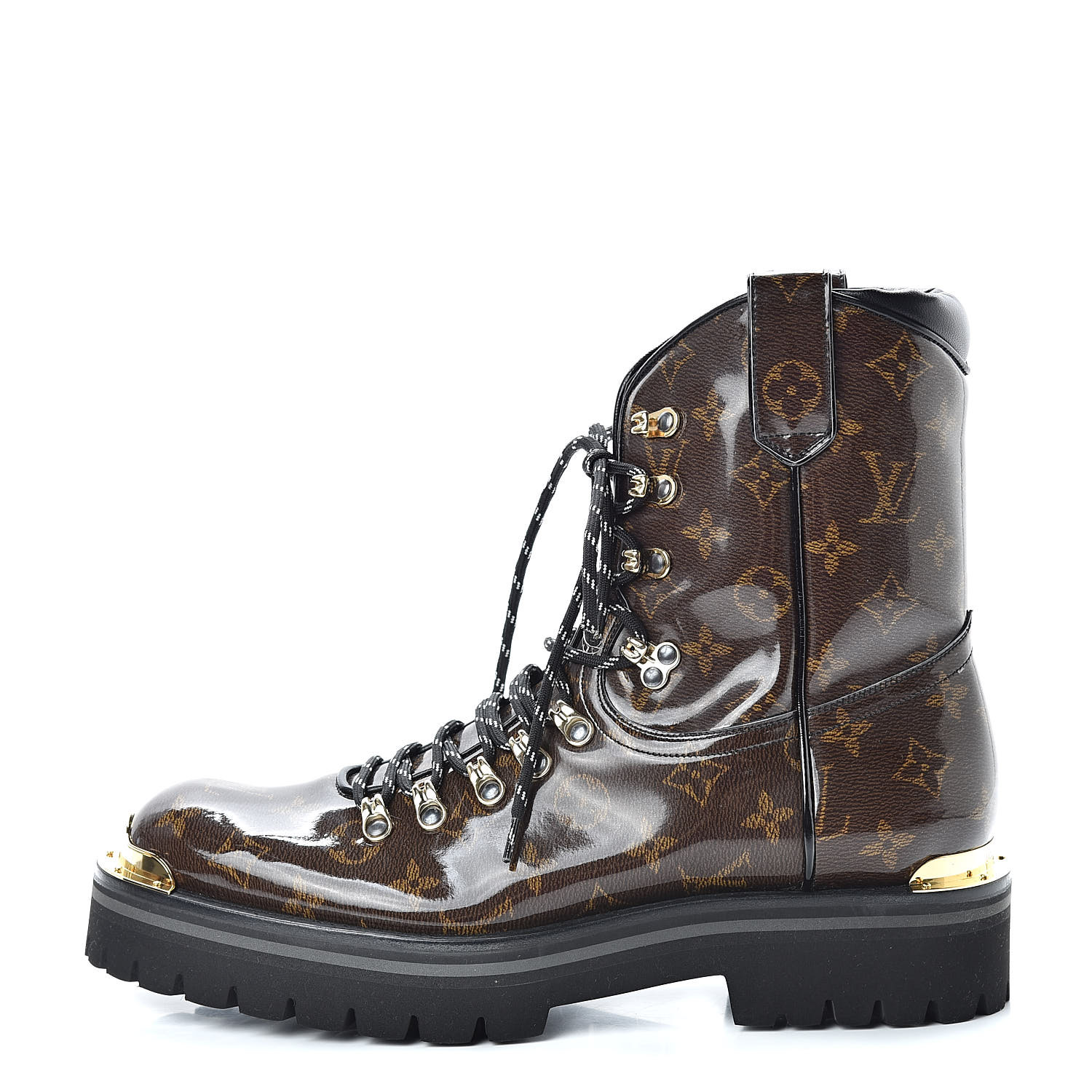 LOUIS VUITTON Monogram Glaze Mens Outland Ankle Boots 9 Black 502006
