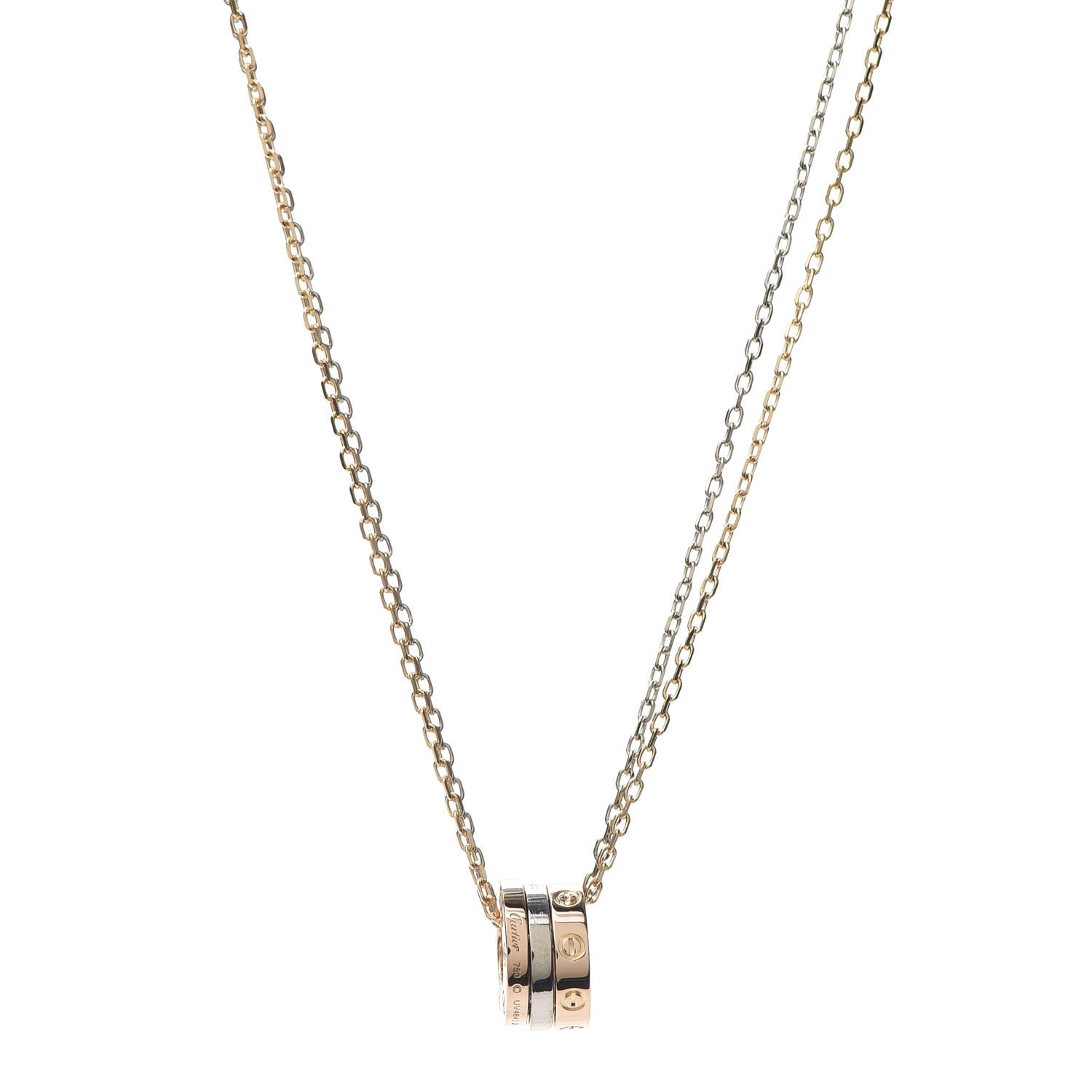 cartier love necklace three rings