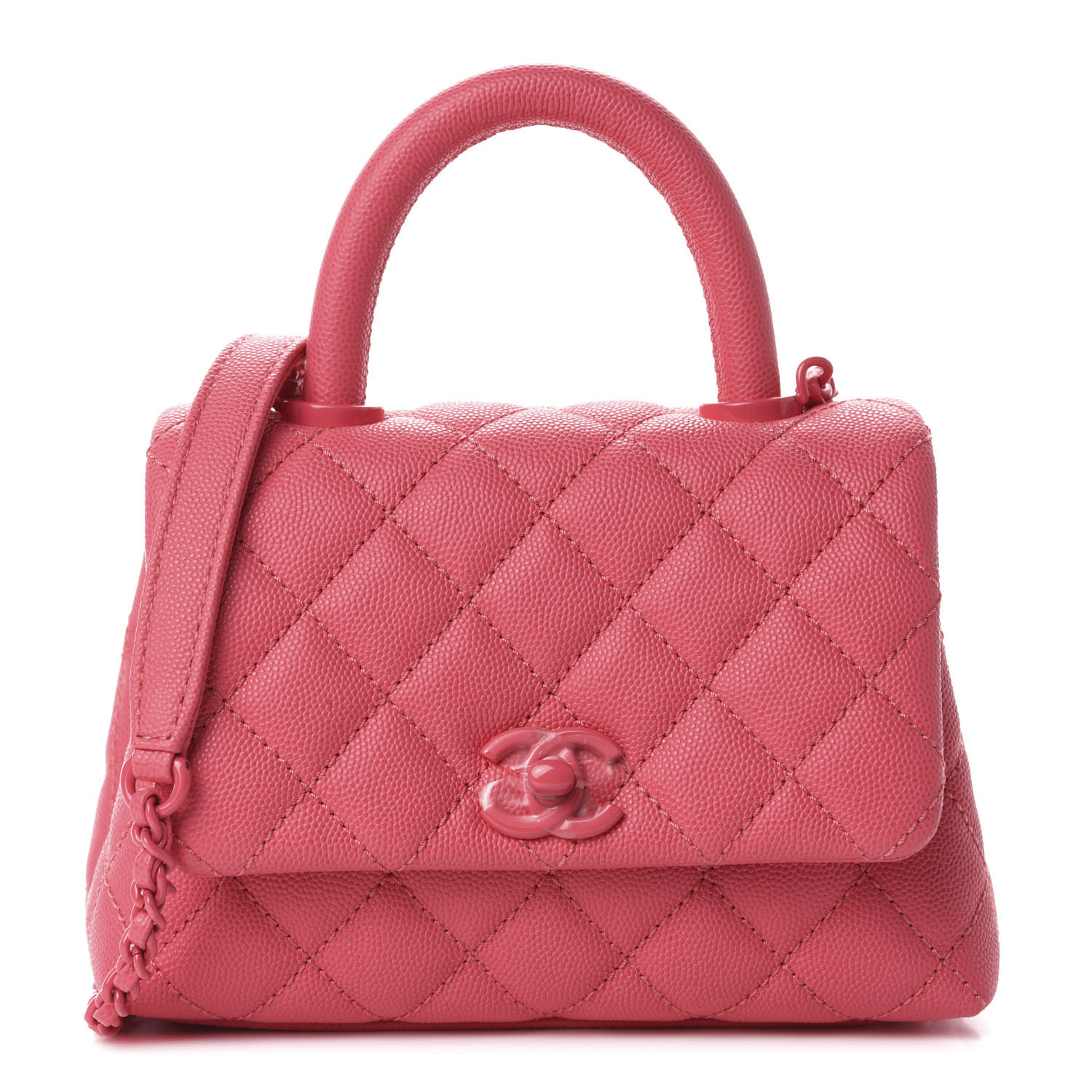 Chanel Caviar Quilted Incognito Extra Mini Coco Handle Flap Pink Fashionphile