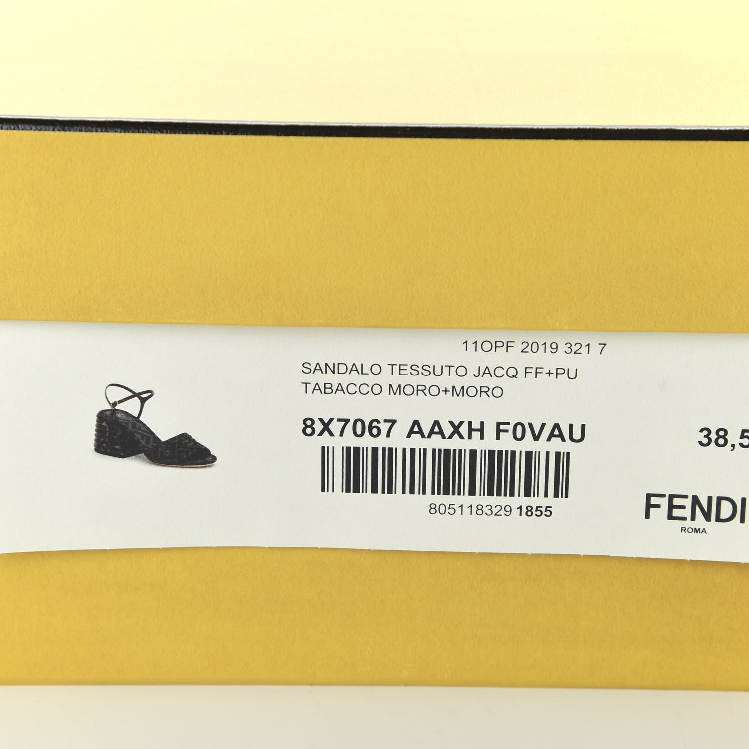 FENDI Jacquard Calfskin FF Tortoise Promenade Slingback Sandals 