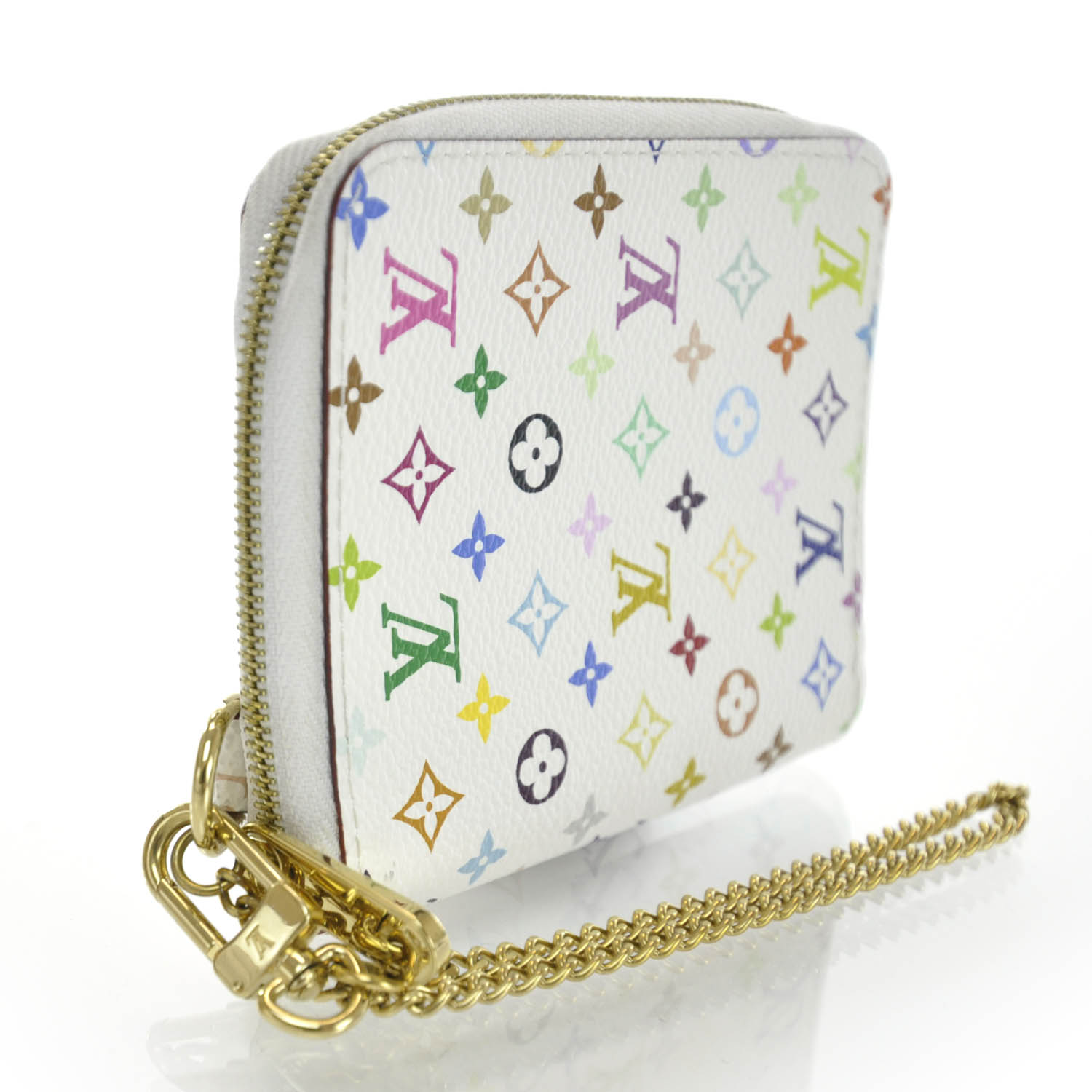 LOUIS VUITTON Multicolor Zippy Coin Purse Compact Wallet White 32040